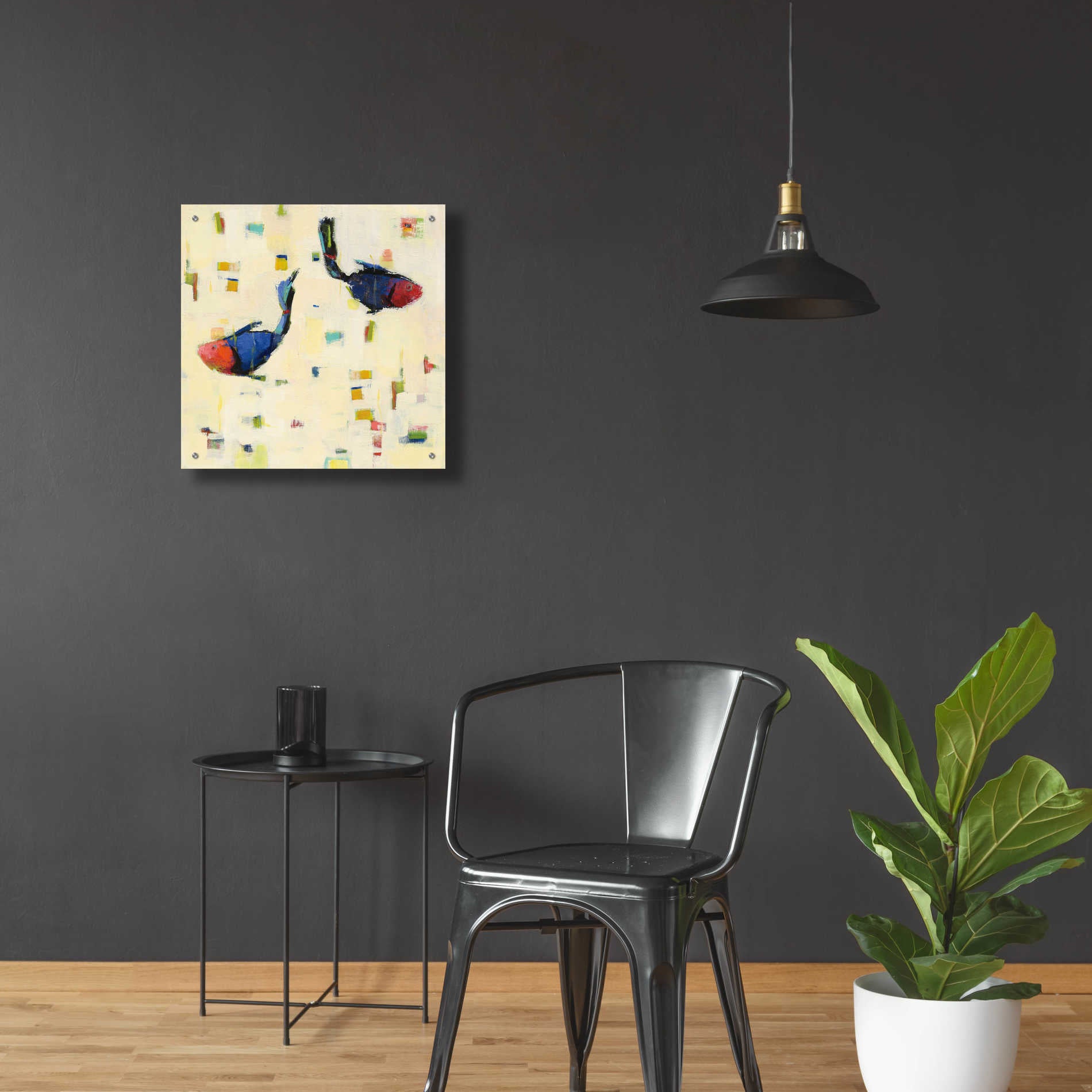 Epic Art 'One Fish Two Fish Big' by Phyllis Adams, Acrylic Glass Wall Art,24x24