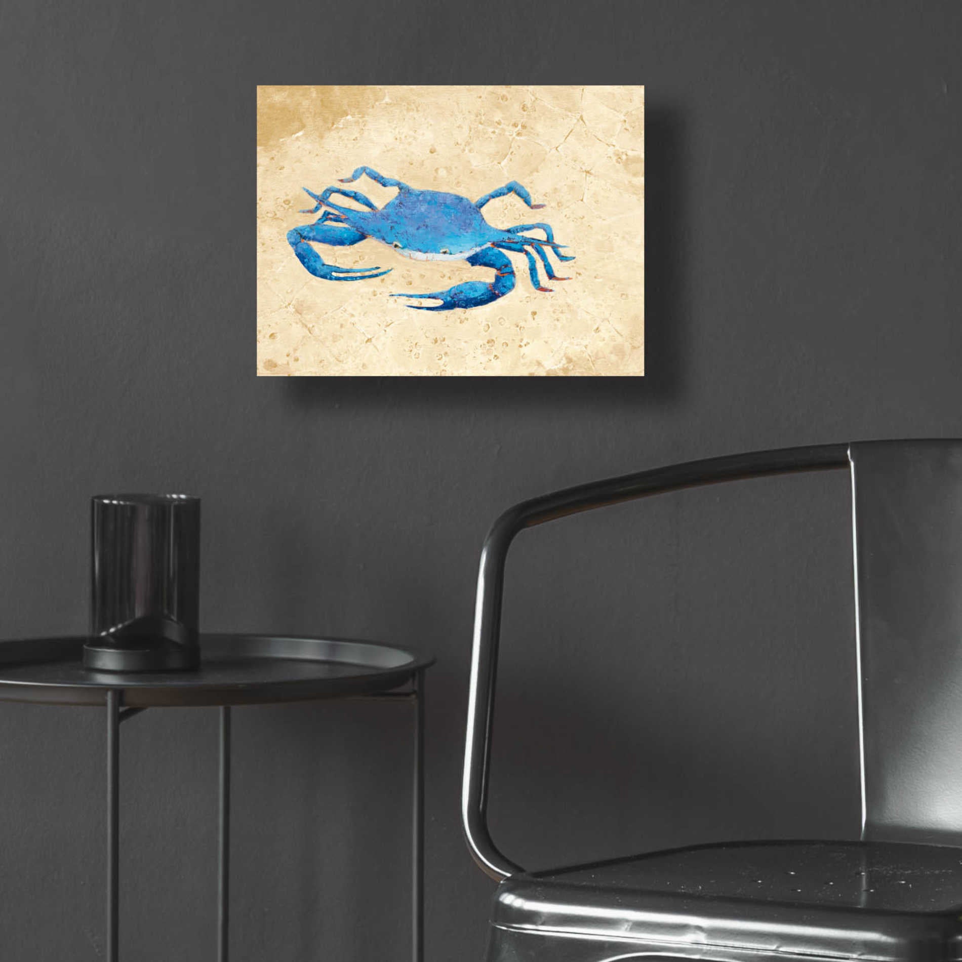 Epic Art 'Blue Crab V Neutral Crop' by Phyllis Adams, Acrylic Glass Wall Art,16x12