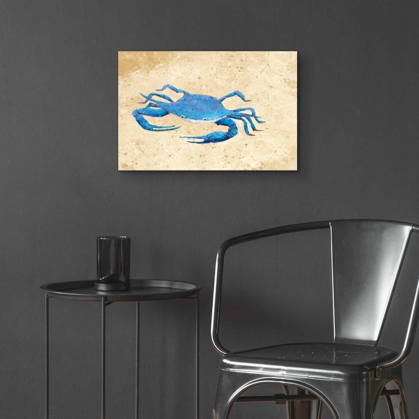 Epic Art 'Blue Crab V Neutral Crop' by Phyllis Adams, Acrylic Glass Wall Art,24x16