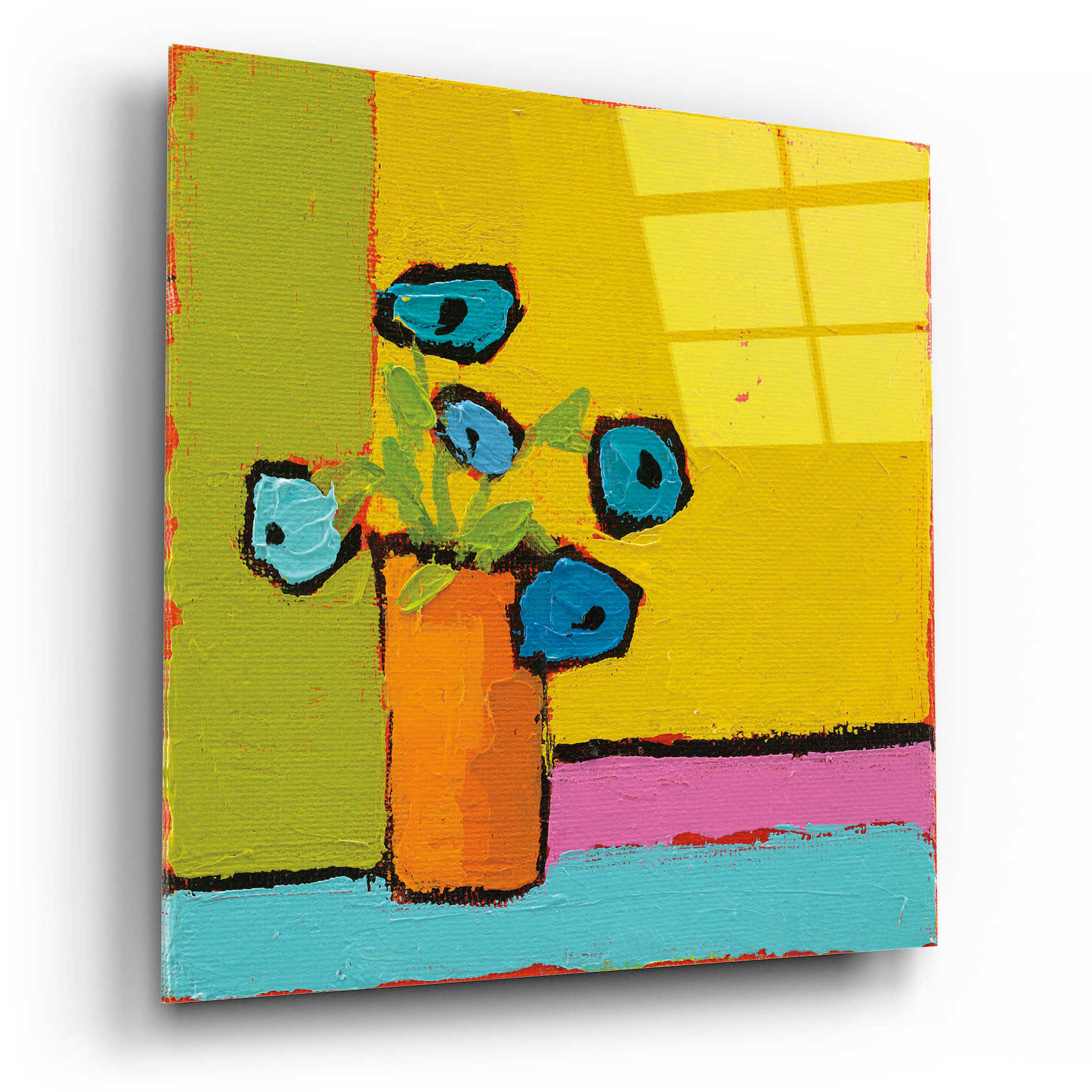 Epic Art 'Orange Vase Bright' by Phyllis Adams, Acrylic Glass Wall Art,12x12