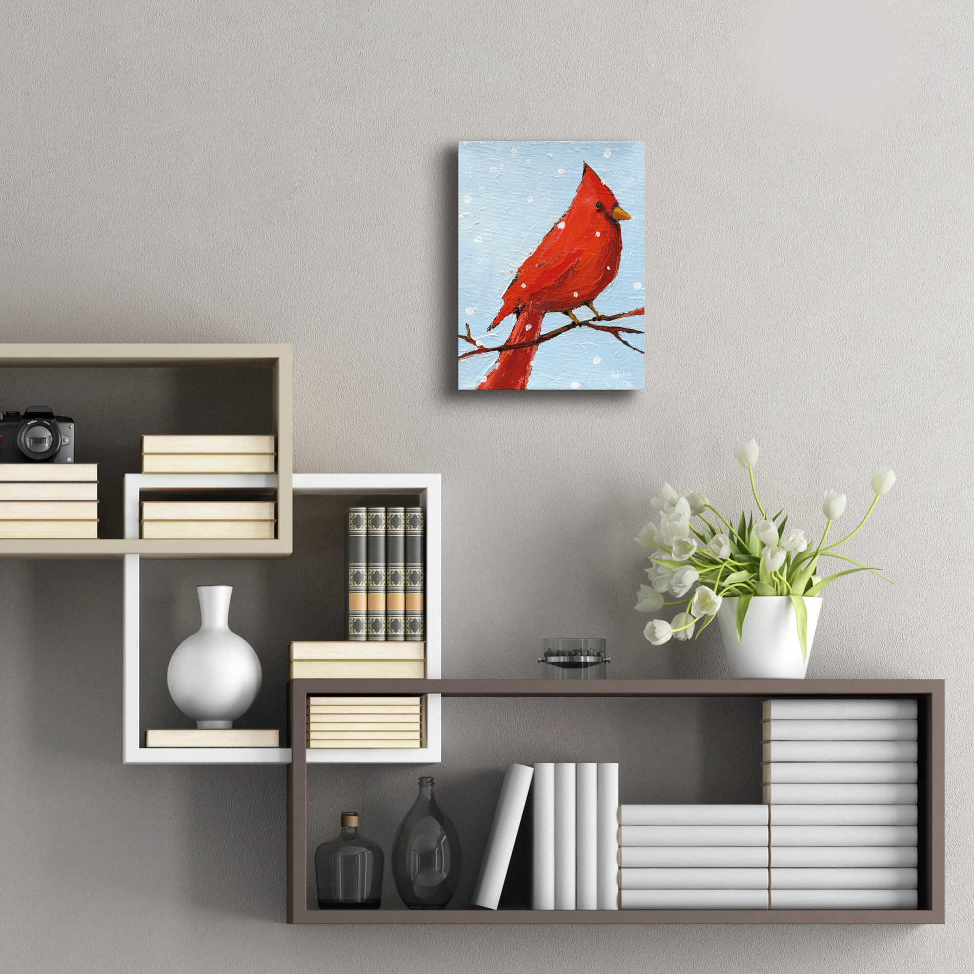 Epic Art 'Cardinal I' by Phyllis Adams, Acrylic Glass Wall Art,12x16