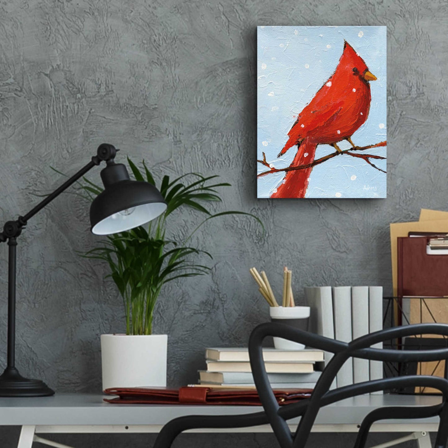 Epic Art 'Cardinal I' by Phyllis Adams, Acrylic Glass Wall Art,12x16