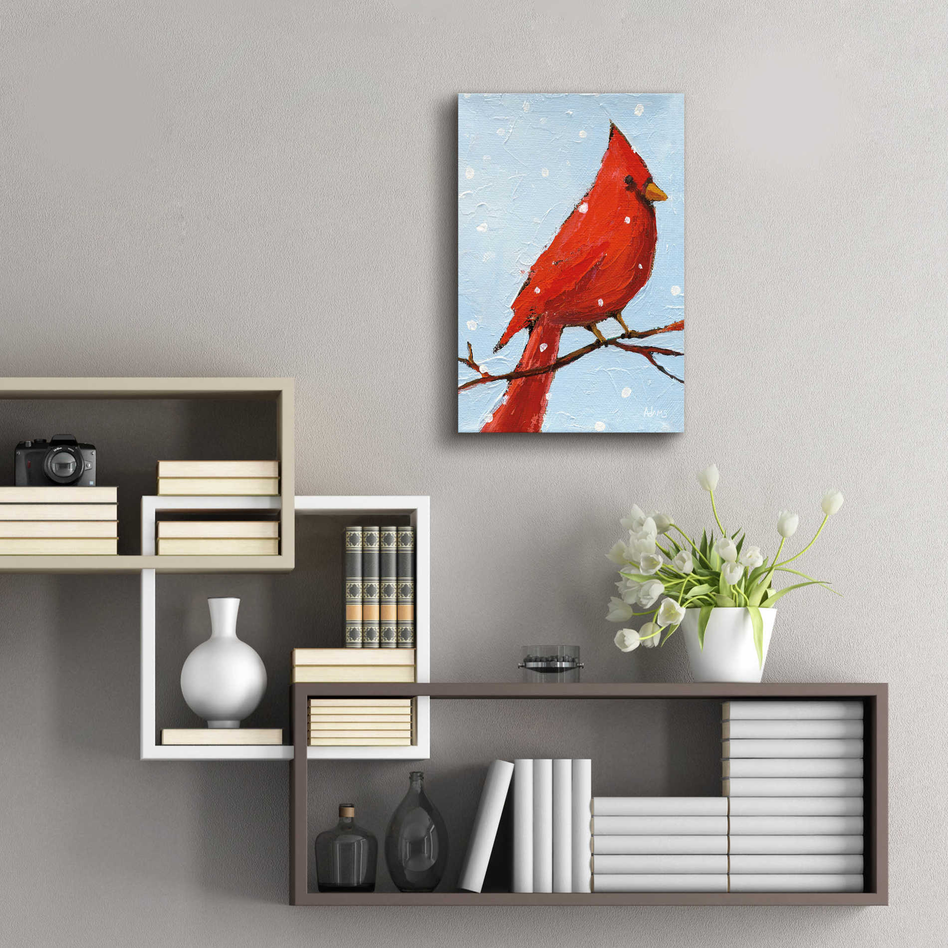 Epic Art 'Cardinal I' by Phyllis Adams, Acrylic Glass Wall Art,16x24