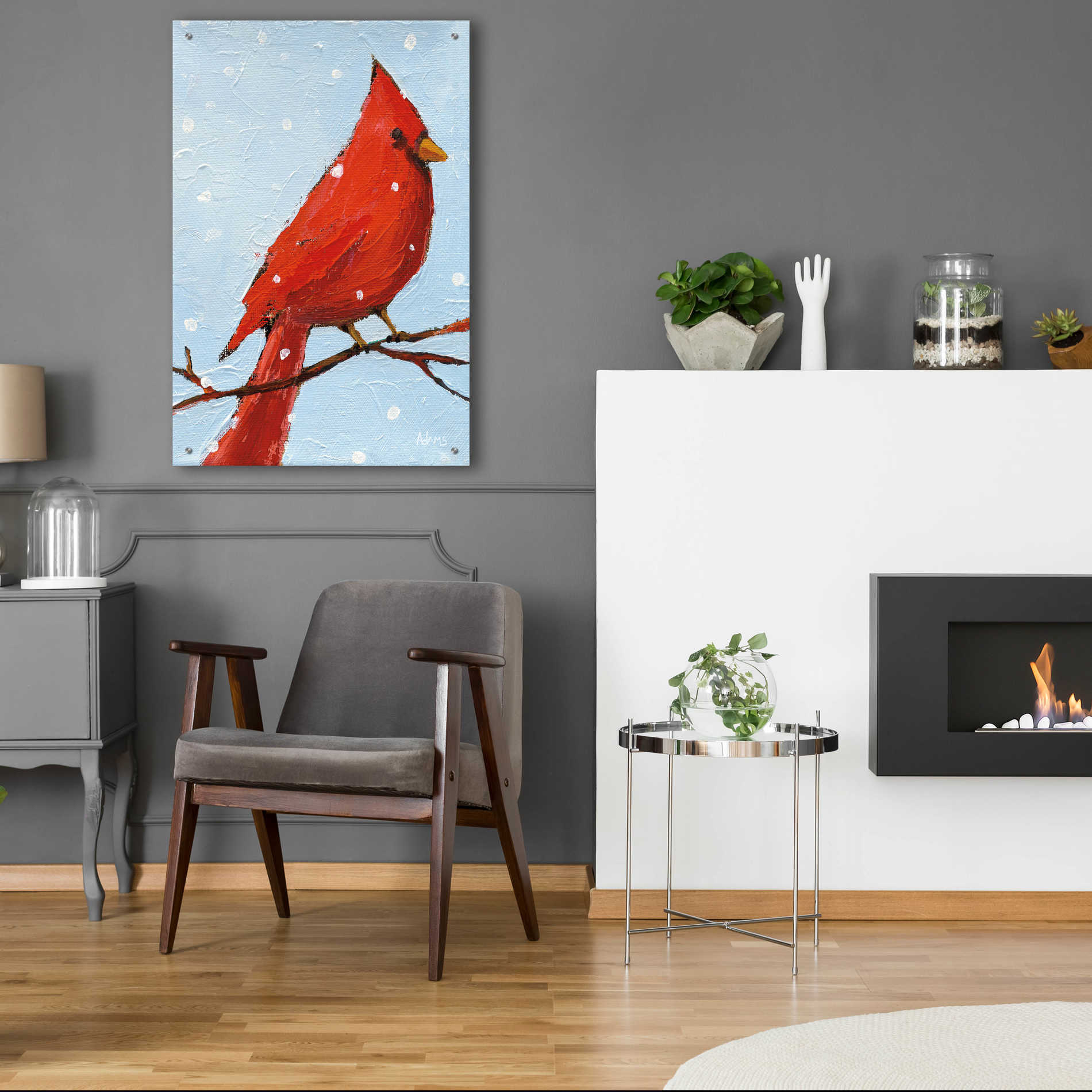 Epic Art 'Cardinal I' by Phyllis Adams, Acrylic Glass Wall Art,24x36