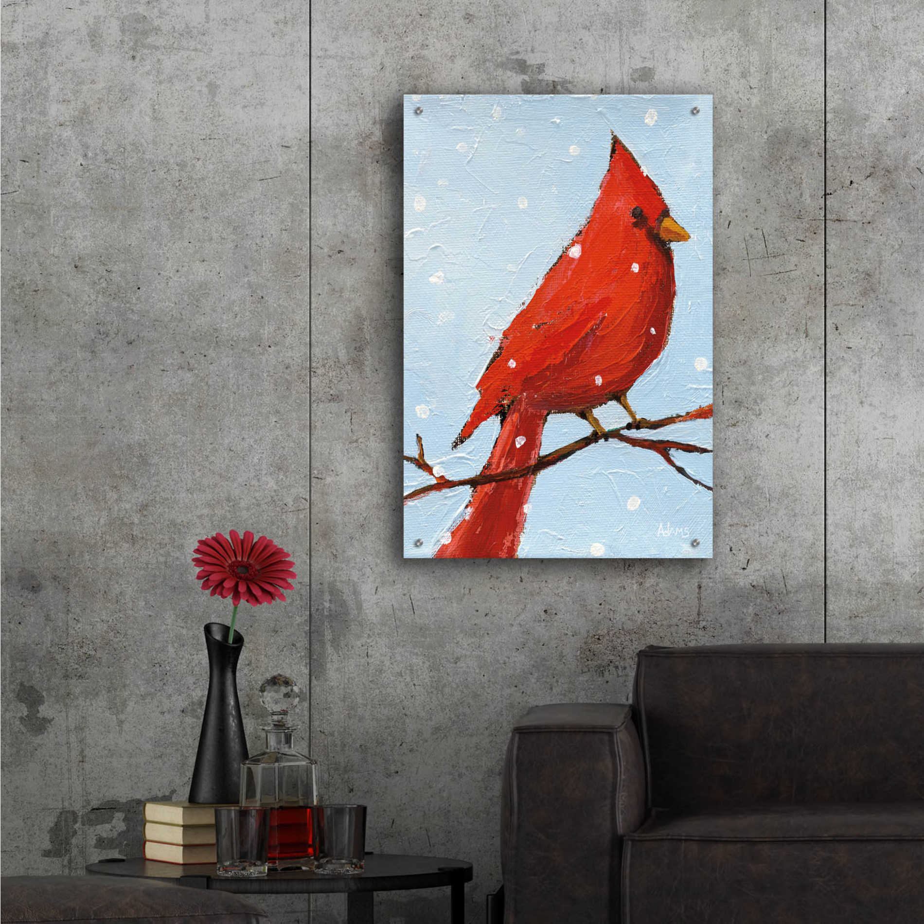 Epic Art 'Cardinal I' by Phyllis Adams, Acrylic Glass Wall Art,24x36