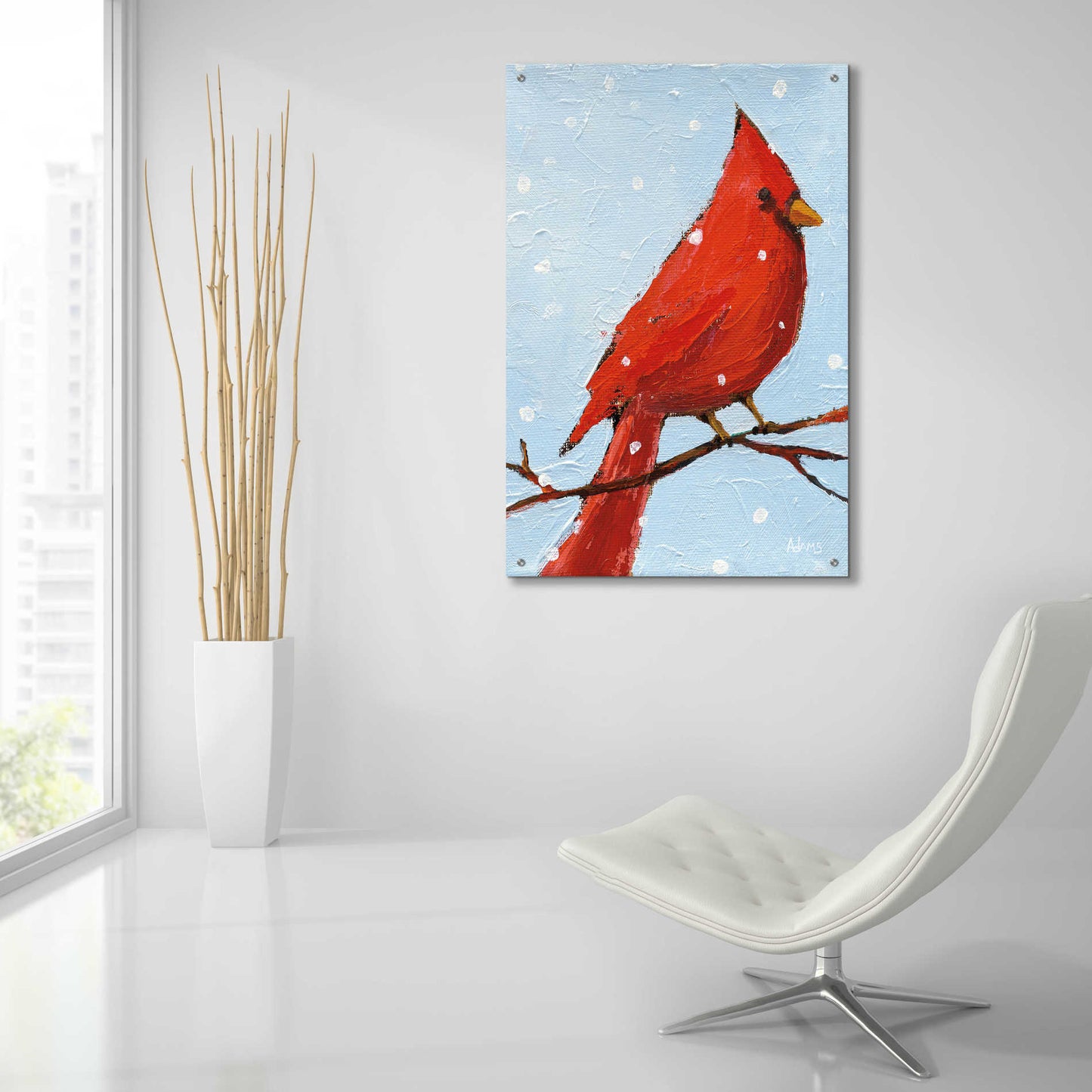 Epic Art 'Cardinal I' by Phyllis Adams, Acrylic Glass Wall Art,24x36