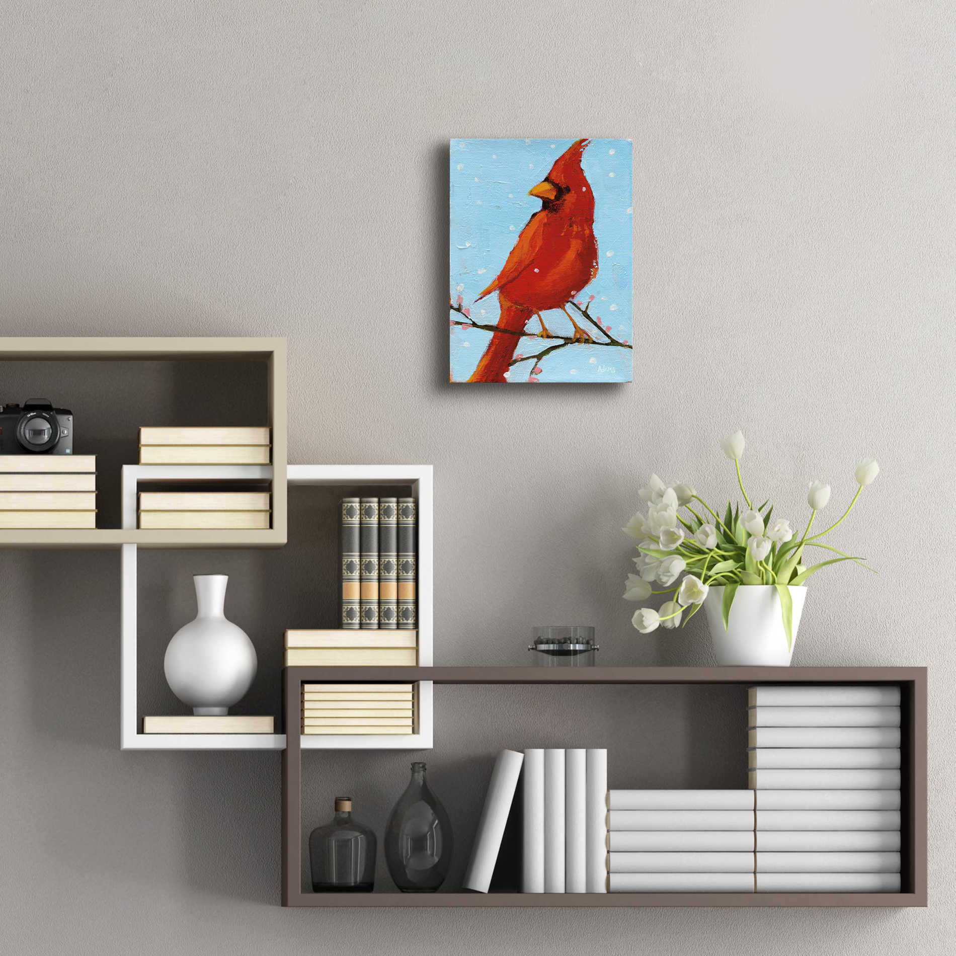 Epic Art 'Cardinal II' by Phyllis Adams, Acrylic Glass Wall Art,12x16