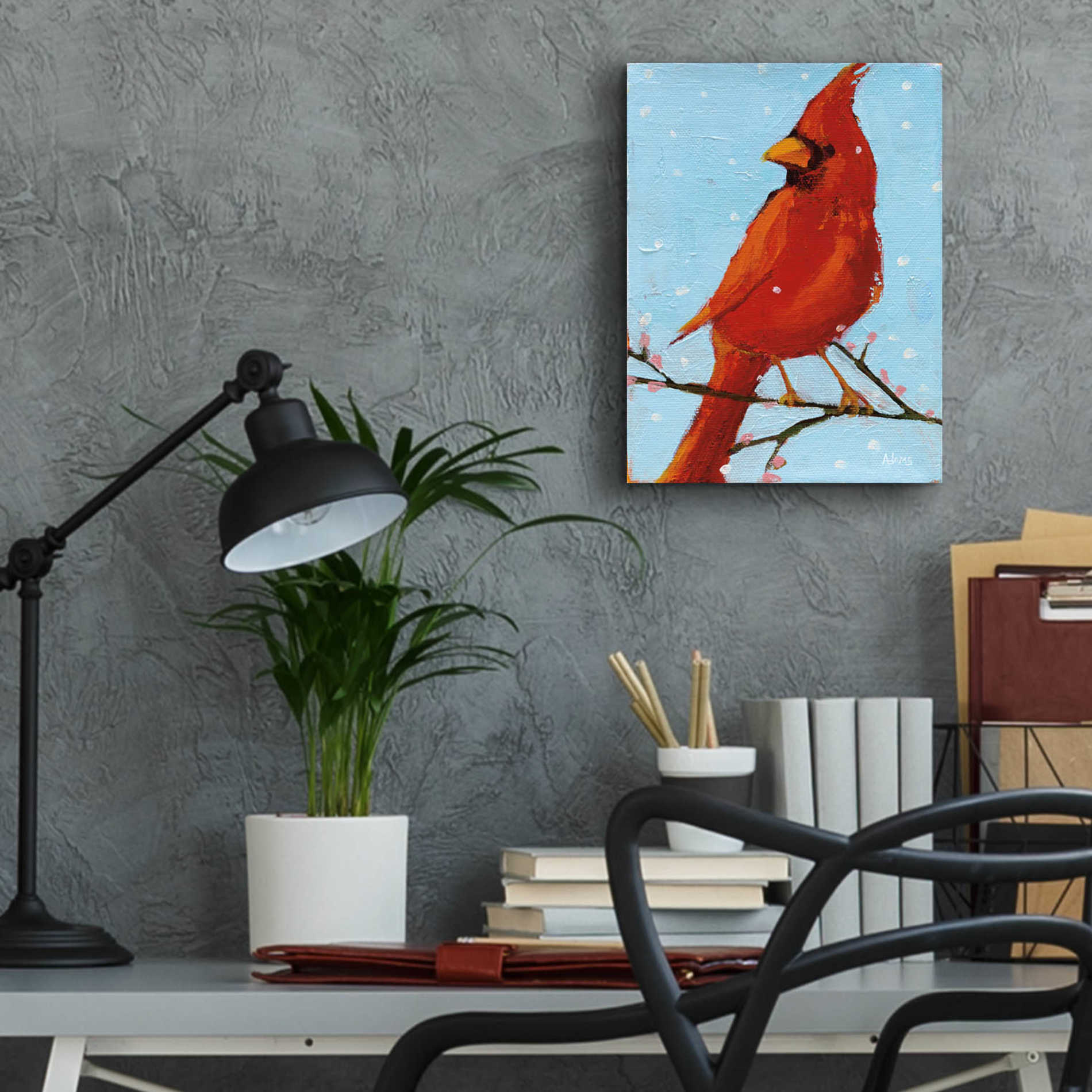 Epic Art 'Cardinal II' by Phyllis Adams, Acrylic Glass Wall Art,12x16