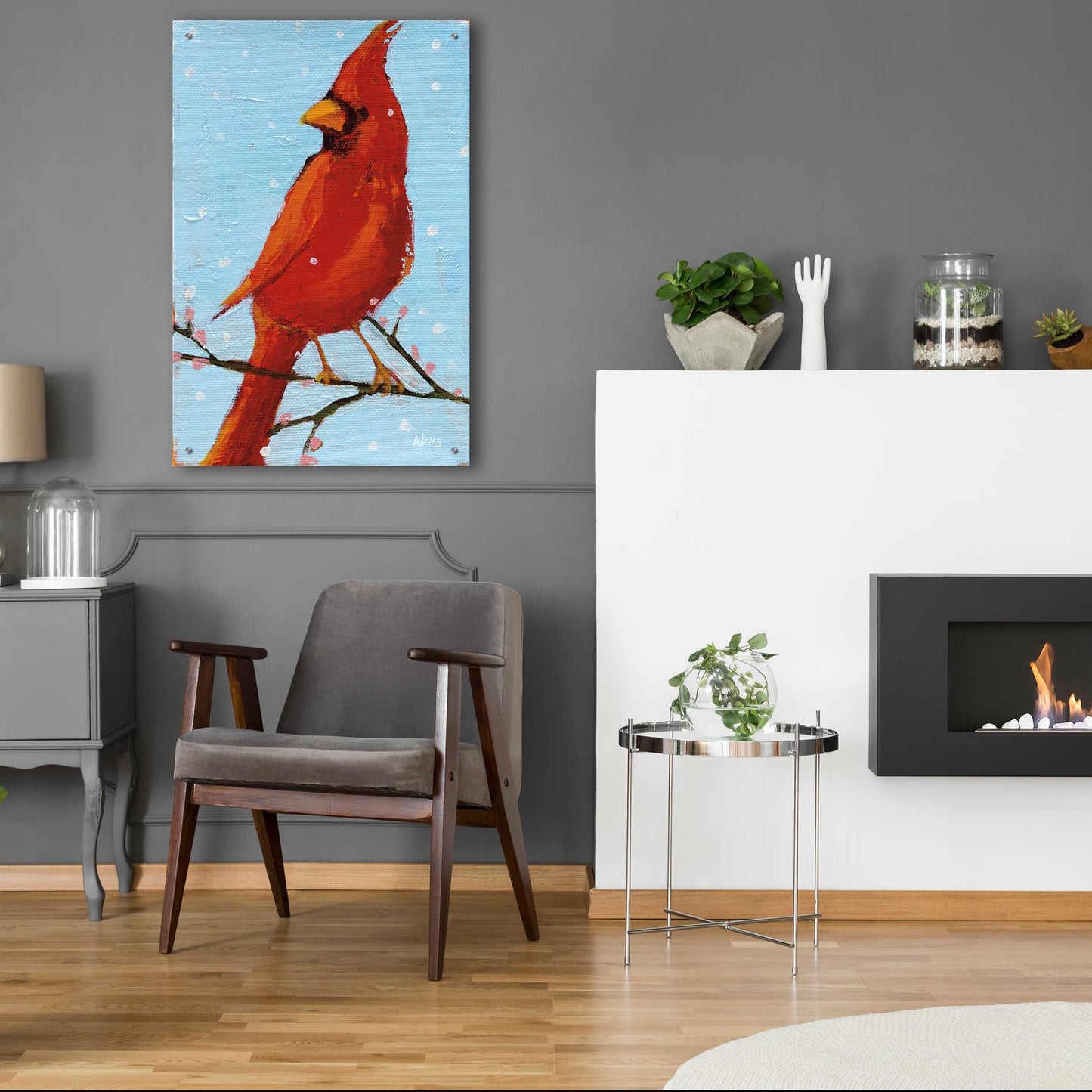 Epic Art 'Cardinal II' by Phyllis Adams, Acrylic Glass Wall Art,24x36