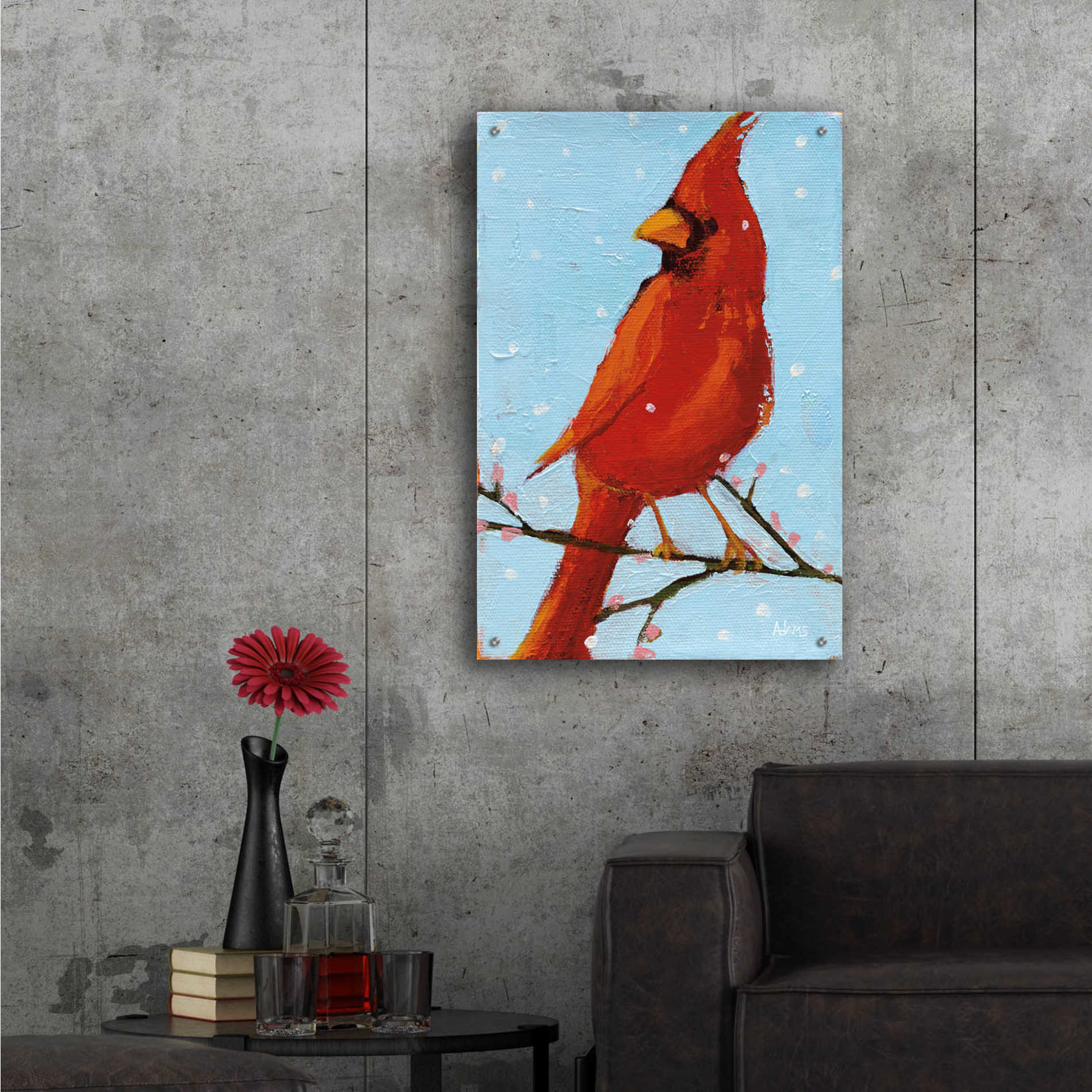 Epic Art 'Cardinal II' by Phyllis Adams, Acrylic Glass Wall Art,24x36