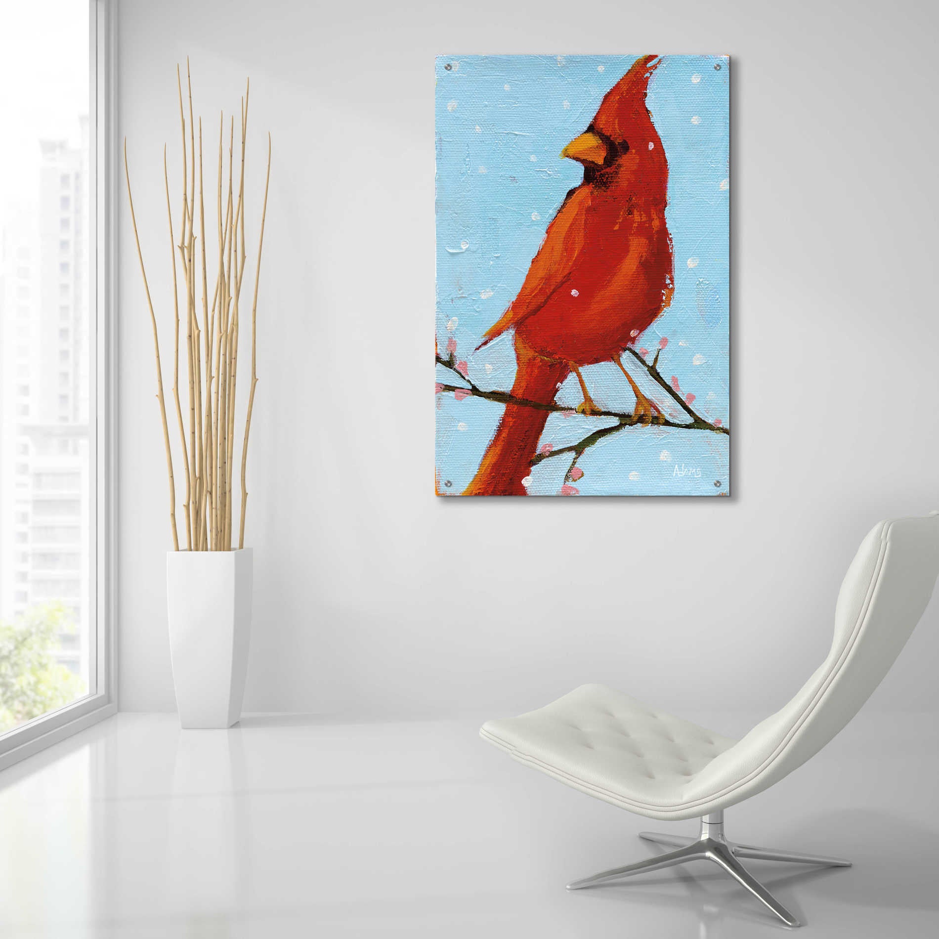 Epic Art 'Cardinal II' by Phyllis Adams, Acrylic Glass Wall Art,24x36