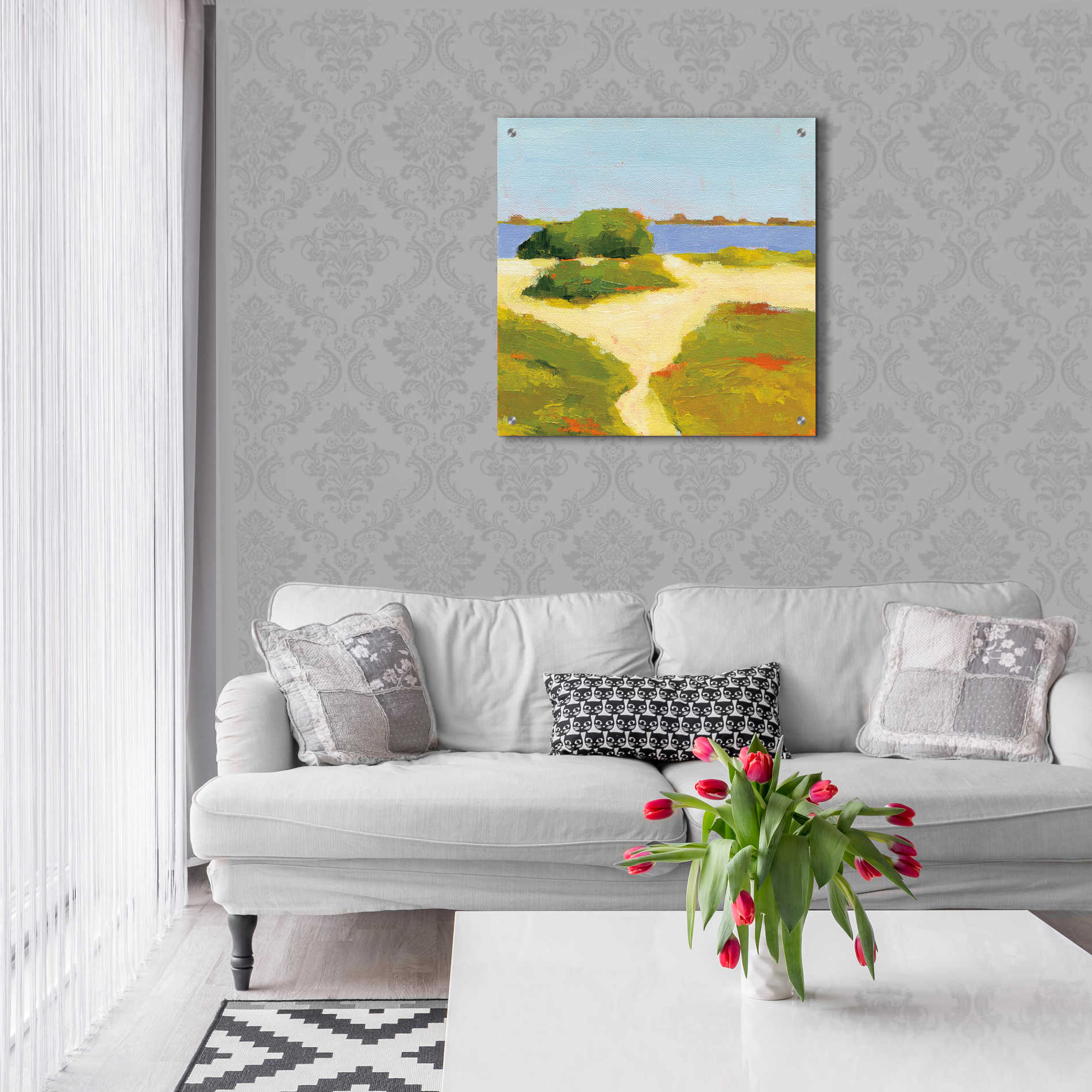 Epic Art 'Path to the Beach' by Phyllis Adams, Acrylic Glass Wall Art,24x24