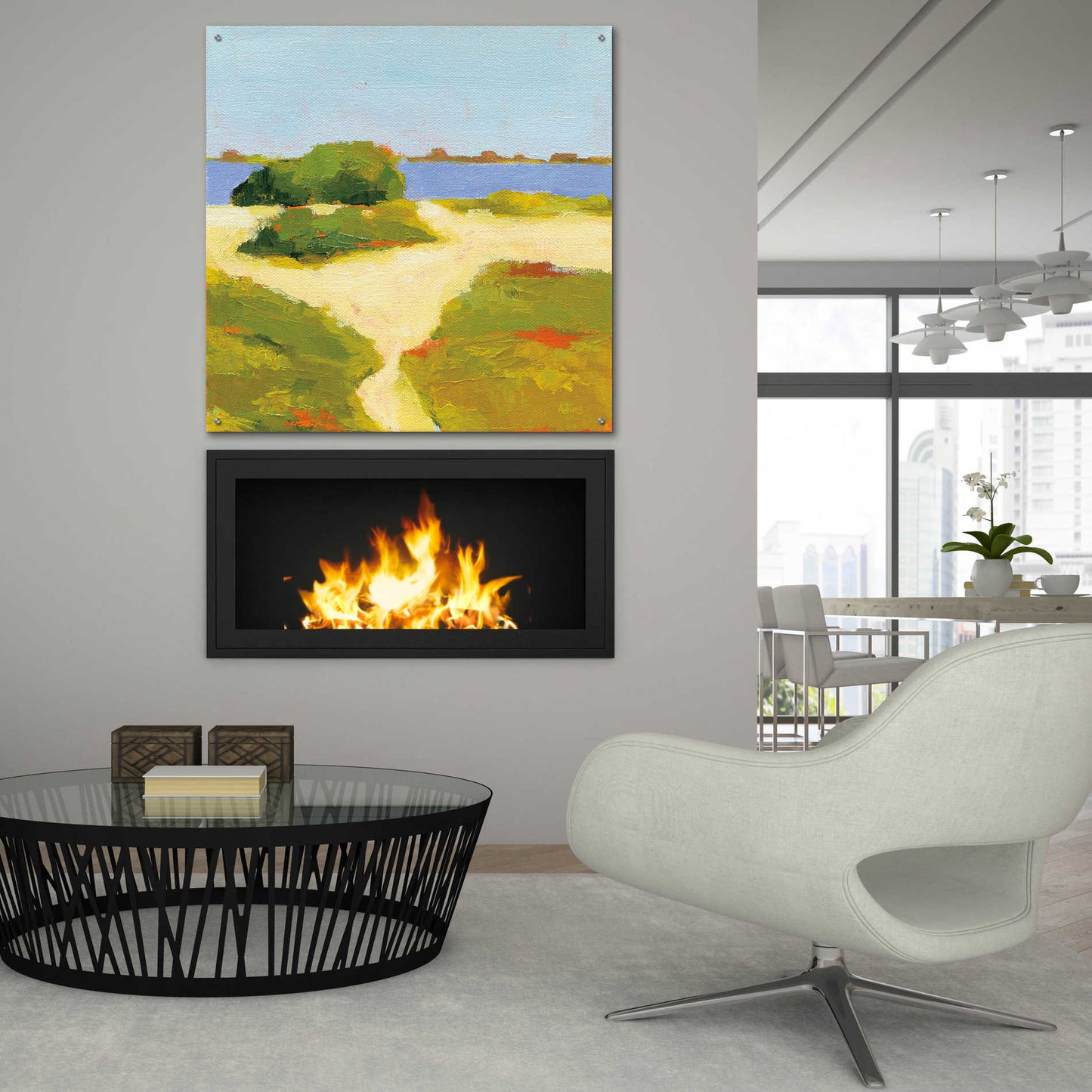 Epic Art 'Path to the Beach' by Phyllis Adams, Acrylic Glass Wall Art,36x36