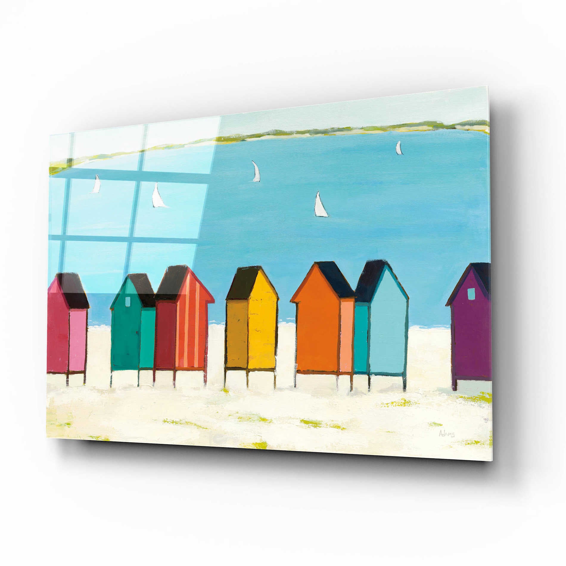 Epic Art 'Cabanas I' by Phyllis Adams, Acrylic Glass Wall Art,16x12