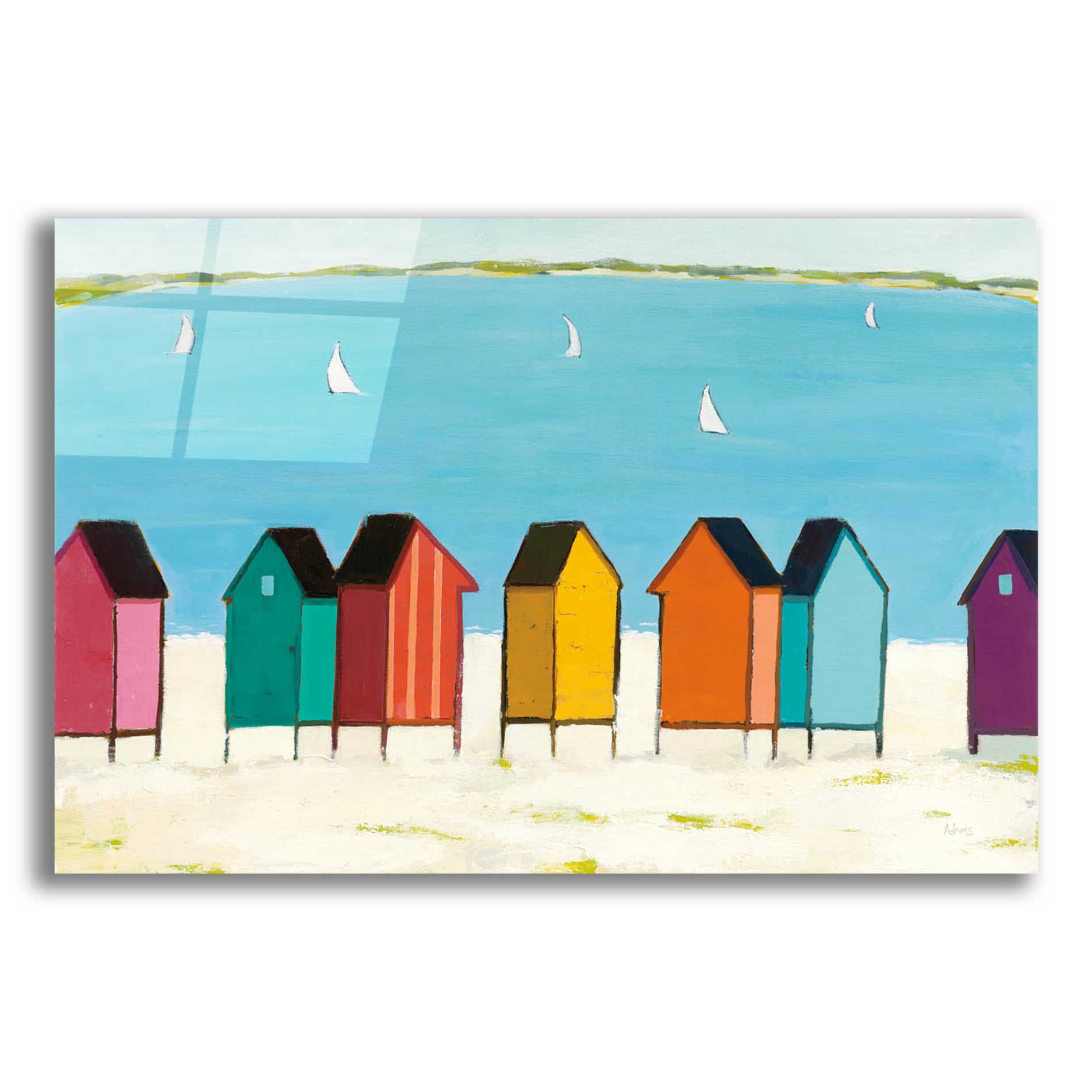 Epic Art 'Cabanas I' by Phyllis Adams, Acrylic Glass Wall Art,16x12