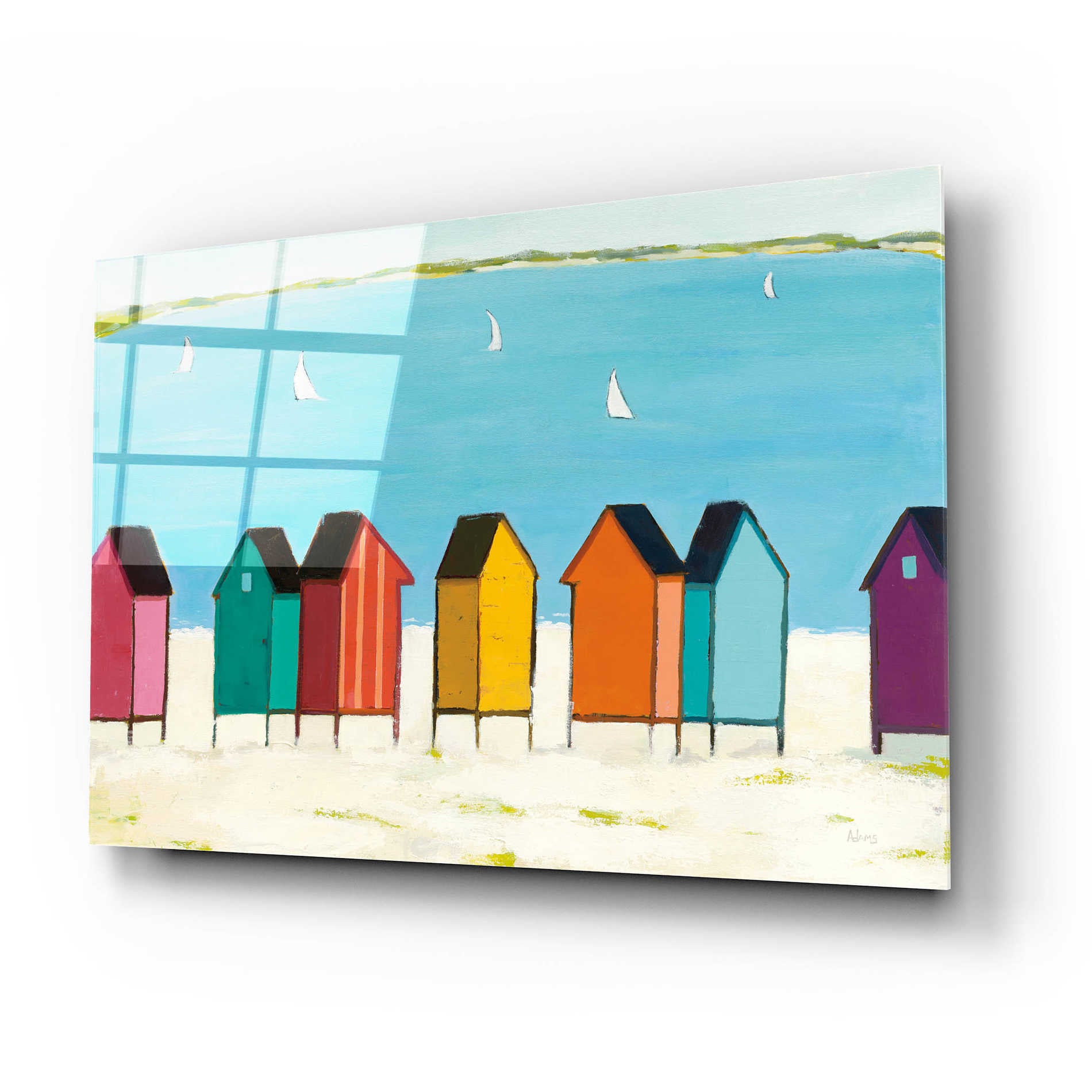 Epic Art 'Cabanas I' by Phyllis Adams, Acrylic Glass Wall Art,24x16