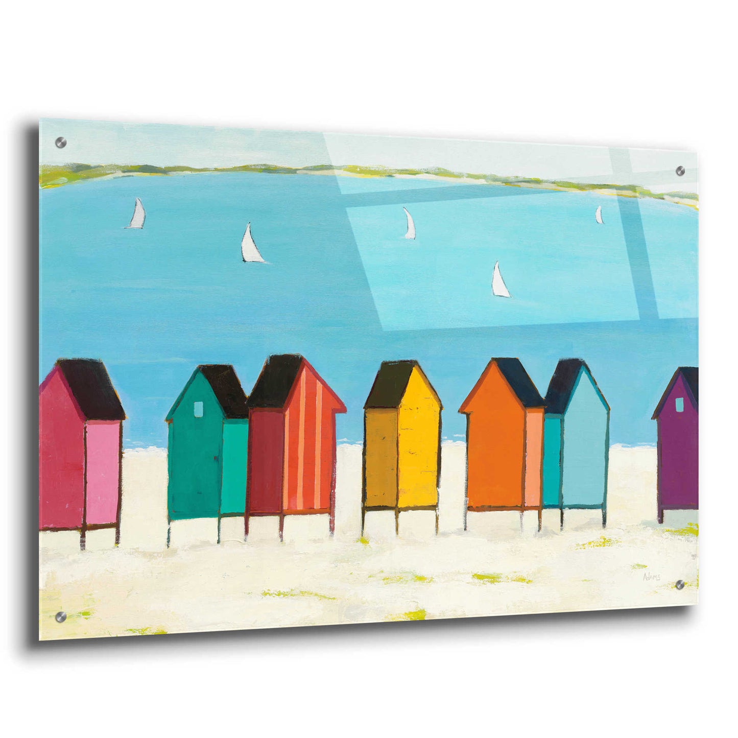 Epic Art 'Cabanas I' by Phyllis Adams, Acrylic Glass Wall Art,36x24