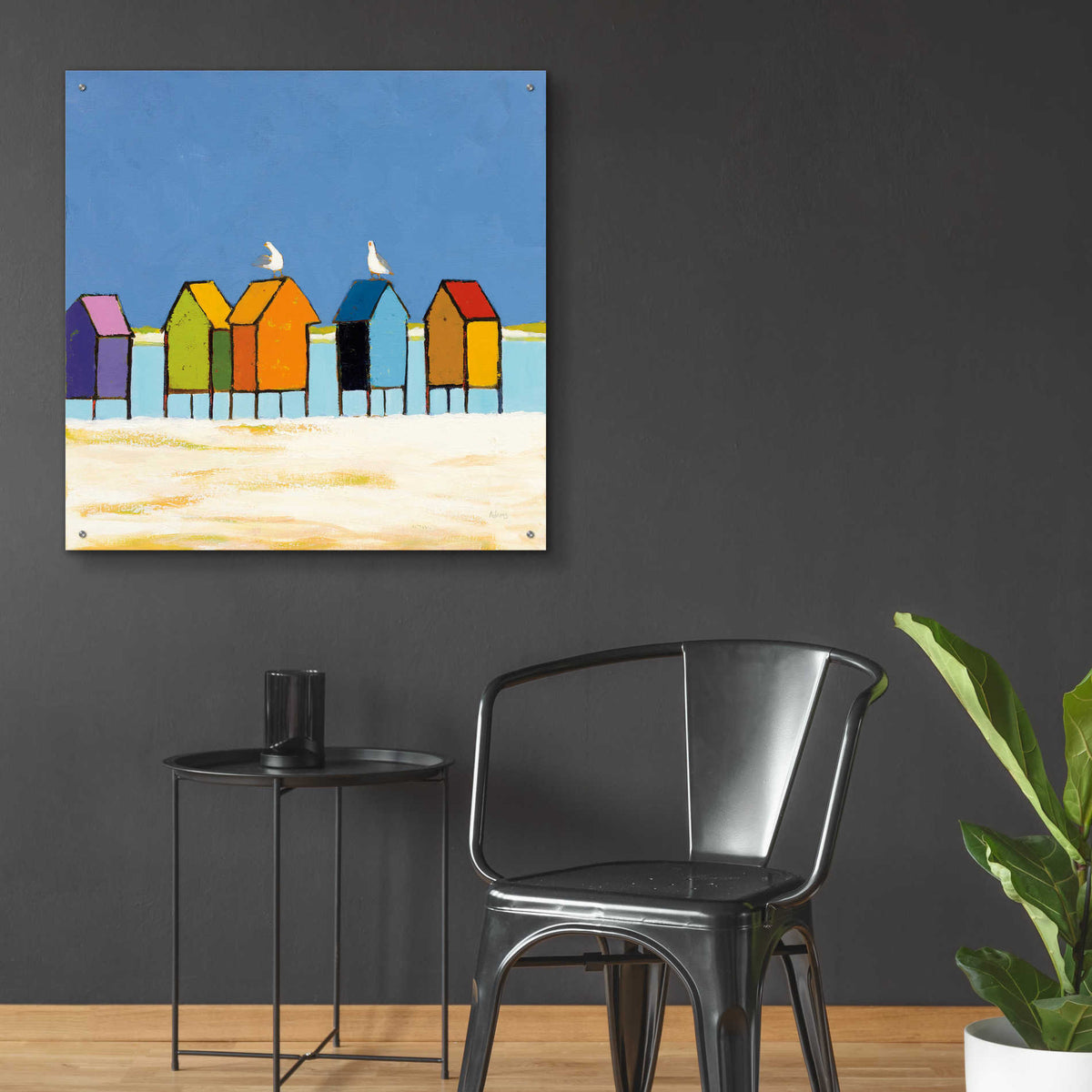 Epic Art 'Cabanas II' by Phyllis Adams, Acrylic Glass Wall Art,36x36