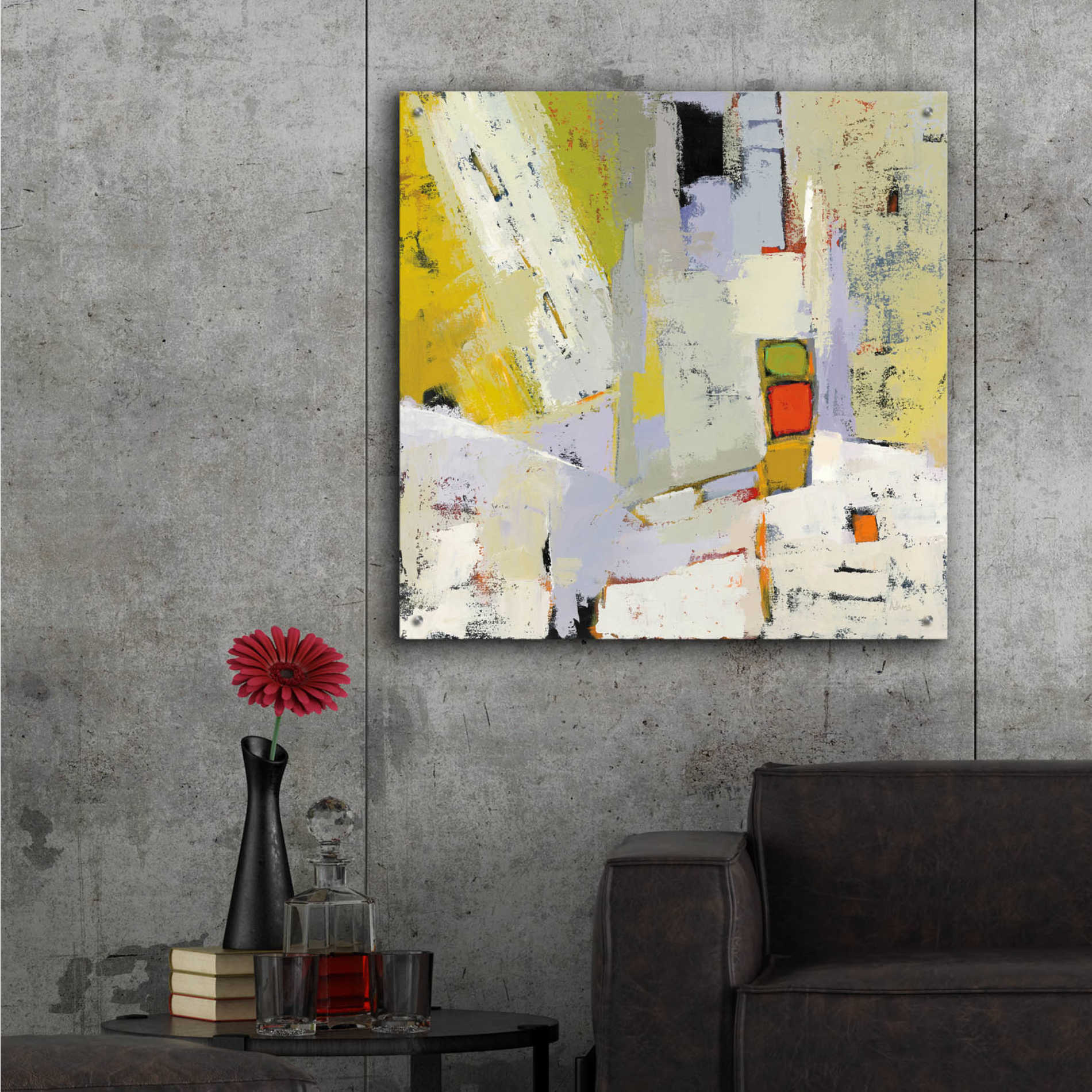 Epic Art 'On the Sunnyside of the Street' by Phyllis Adams, Acrylic Glass Wall Art,36x36