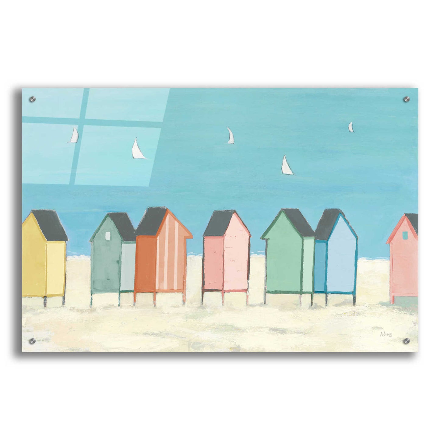 Epic Art 'Cabanas I Pastel' by Phyllis Adams, Acrylic Glass Wall Art,36x24