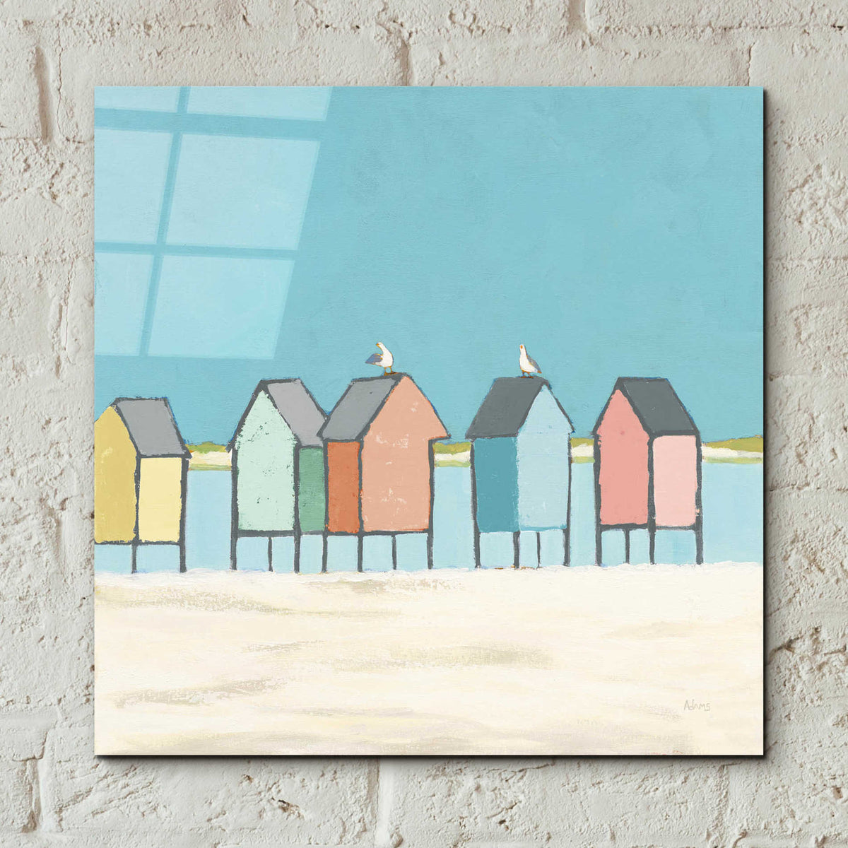Epic Art 'Cabanas II Pastel' by Phyllis Adams, Acrylic Glass Wall Art,12x12