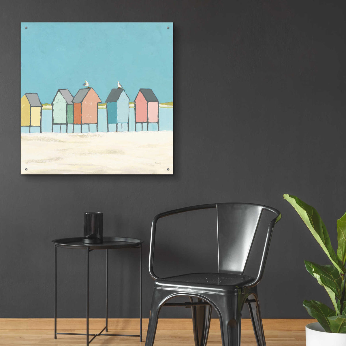 Epic Art 'Cabanas II Pastel' by Phyllis Adams, Acrylic Glass Wall Art,36x36