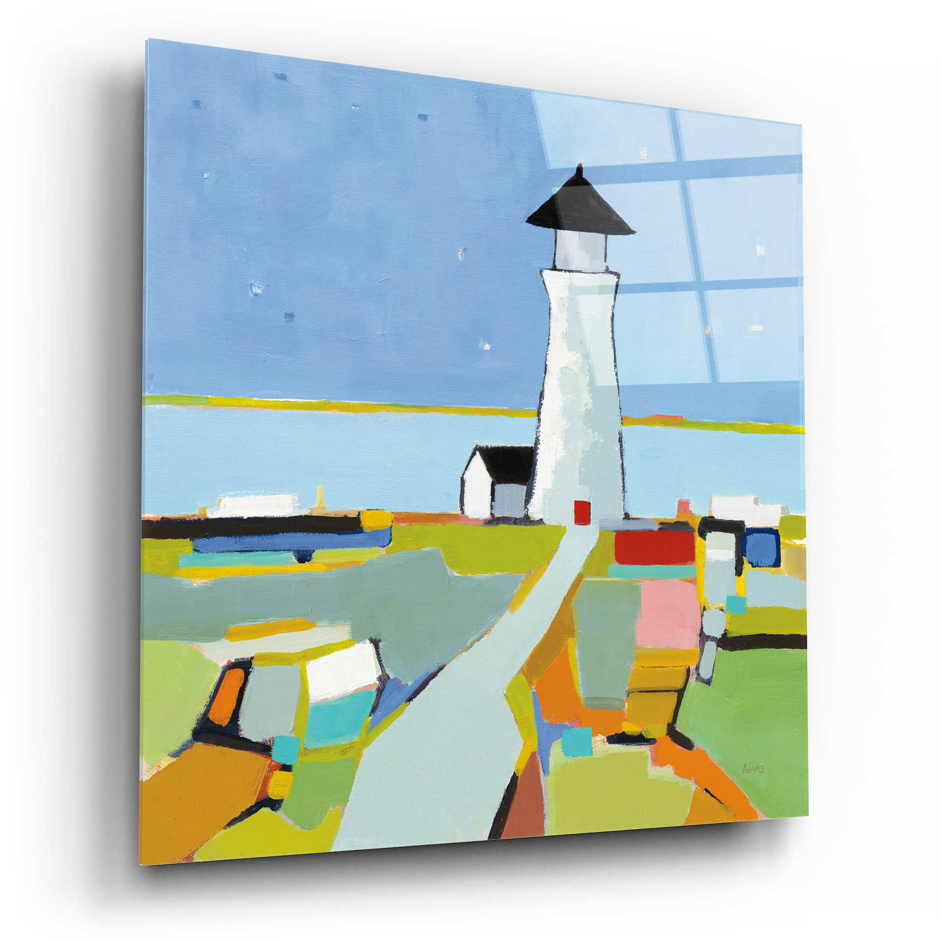 Epic Art 'To the Lighthouse' by Phyllis Adams, Acrylic Glass Wall Art,12x12