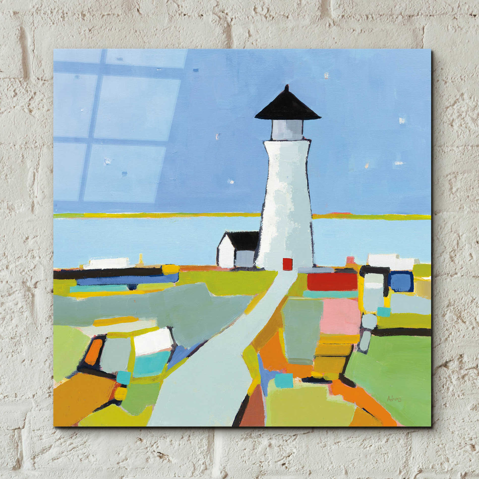 Epic Art 'To the Lighthouse' by Phyllis Adams, Acrylic Glass Wall Art,12x12