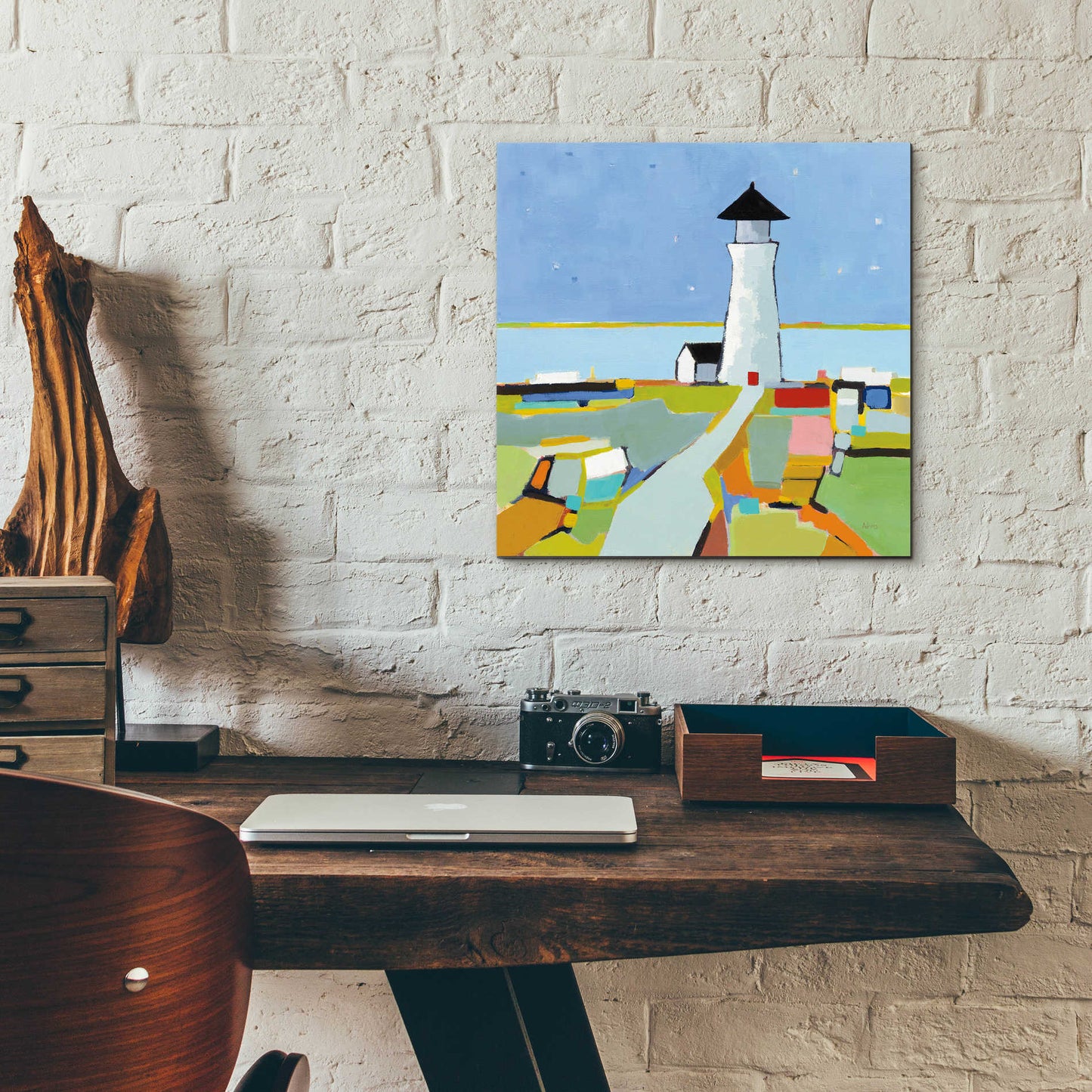 Epic Art 'To the Lighthouse' by Phyllis Adams, Acrylic Glass Wall Art,12x12