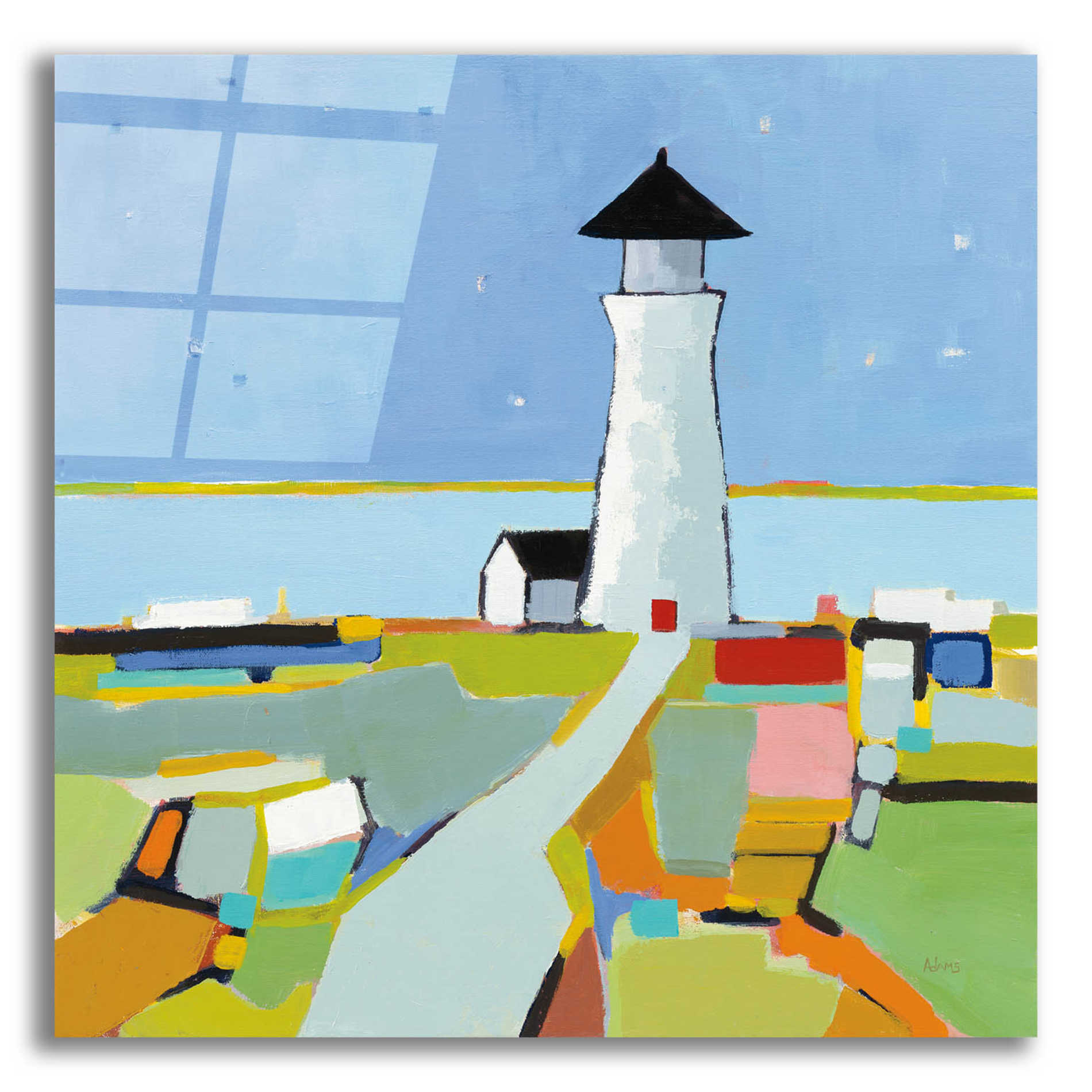 Epic Art 'To the Lighthouse' by Phyllis Adams, Acrylic Glass Wall Art,12x12