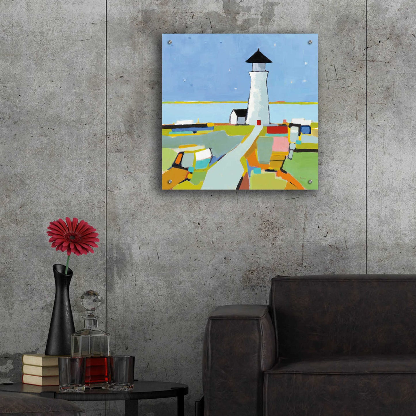 Epic Art 'To the Lighthouse' by Phyllis Adams, Acrylic Glass Wall Art,24x24