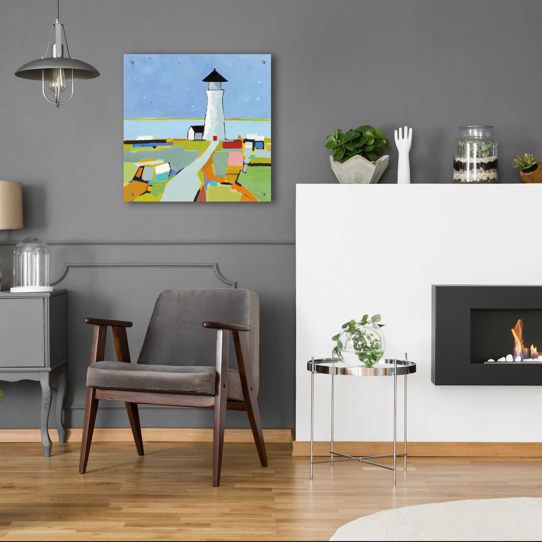 Epic Art 'To the Lighthouse' by Phyllis Adams, Acrylic Glass Wall Art,24x24