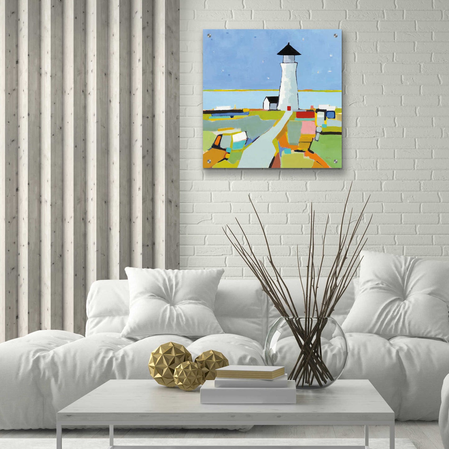 Epic Art 'To the Lighthouse' by Phyllis Adams, Acrylic Glass Wall Art,24x24