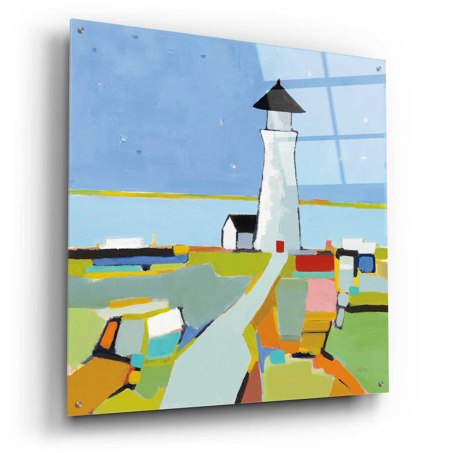 Epic Art 'To the Lighthouse' by Phyllis Adams, Acrylic Glass Wall Art,36x36