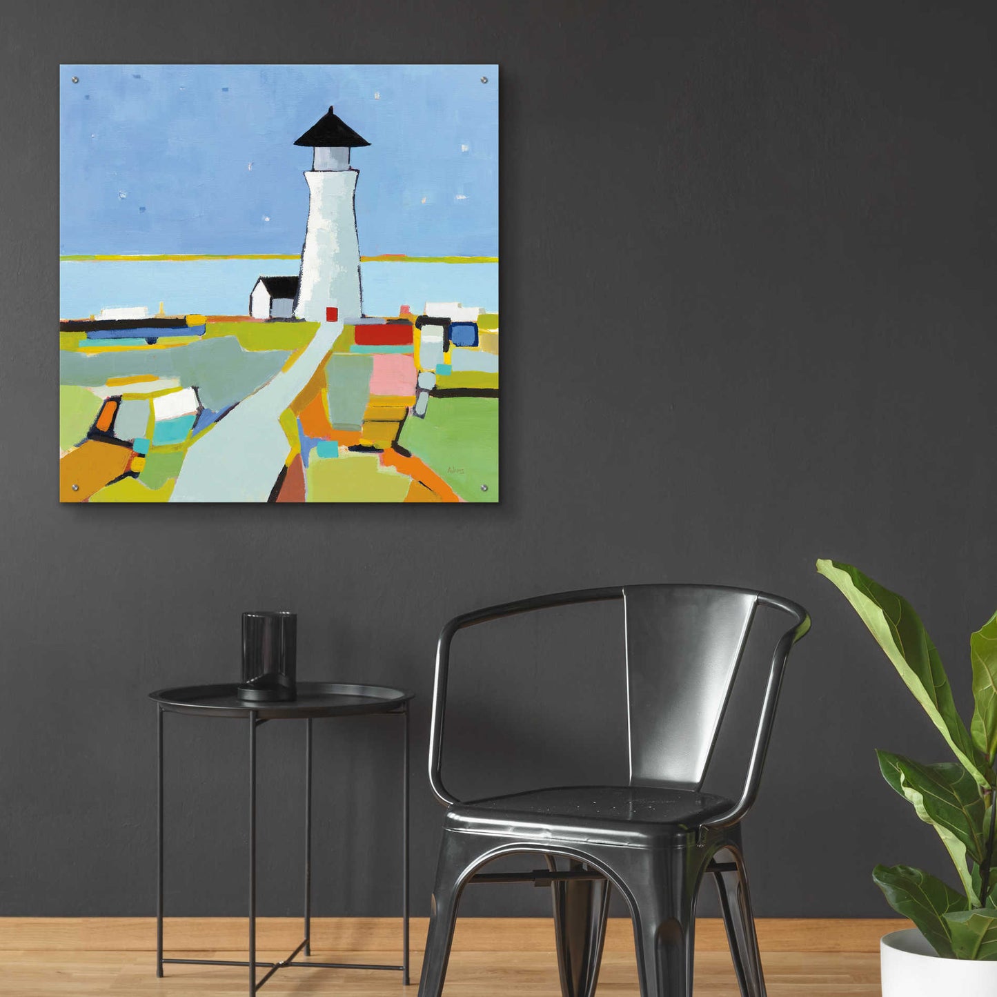 Epic Art 'To the Lighthouse' by Phyllis Adams, Acrylic Glass Wall Art,36x36