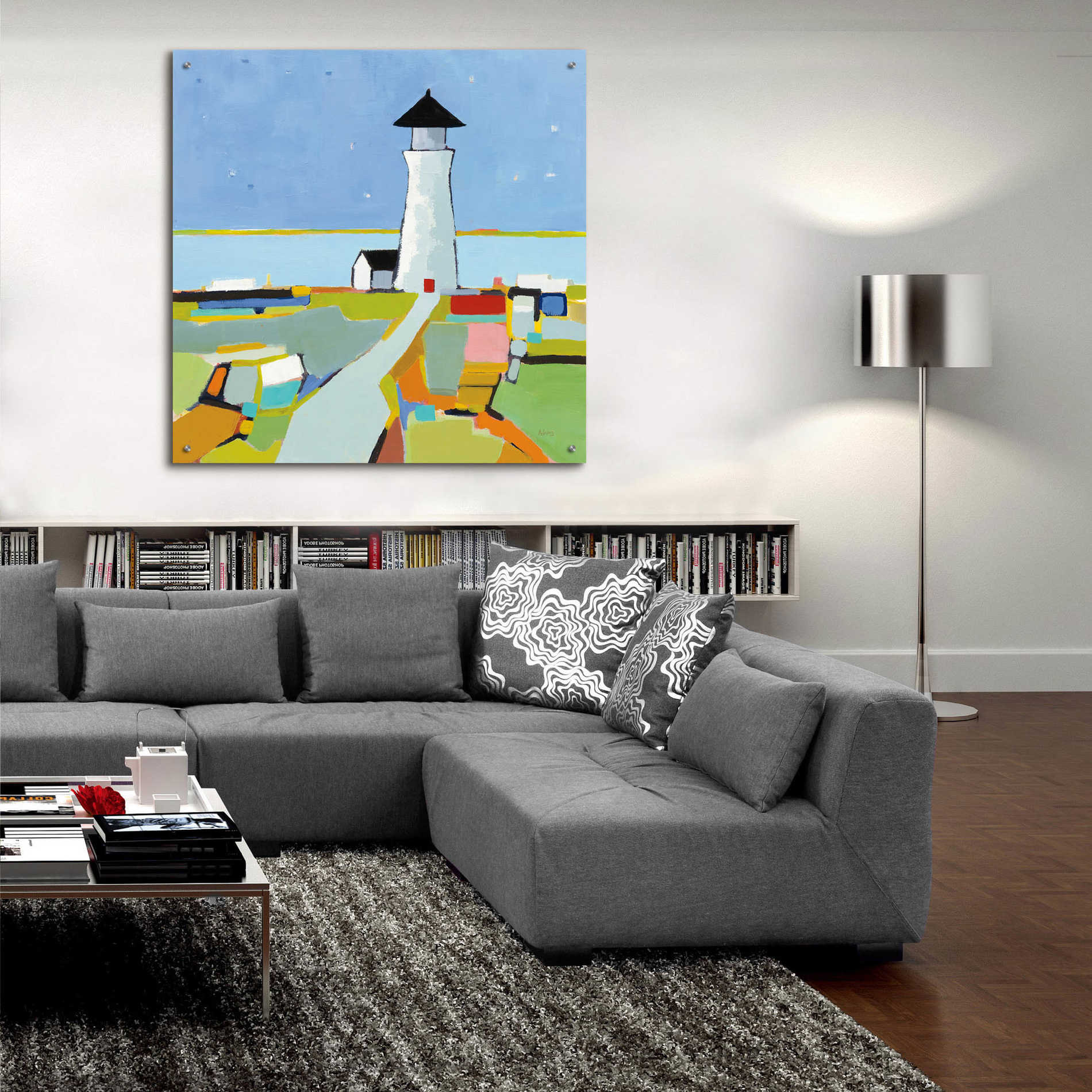 Epic Art 'To the Lighthouse' by Phyllis Adams, Acrylic Glass Wall Art,36x36