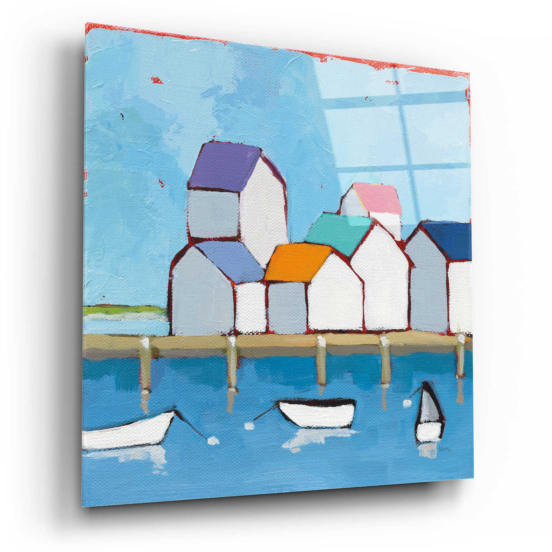 Epic Art 'The Wharf' by Phyllis Adams, Acrylic Glass Wall Art,12x12