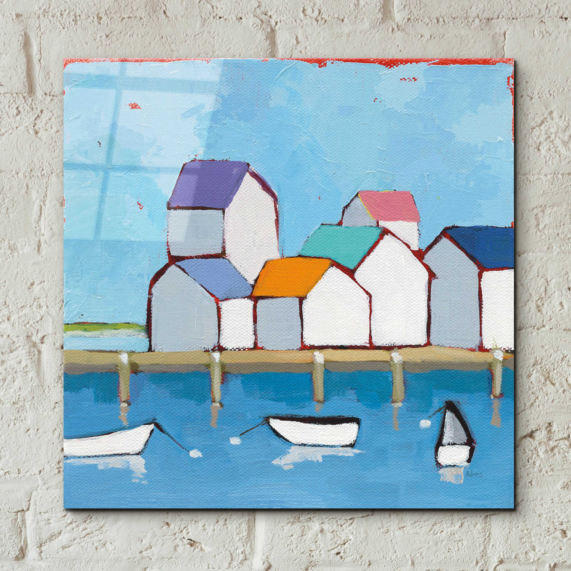 Epic Art 'The Wharf' by Phyllis Adams, Acrylic Glass Wall Art,12x12