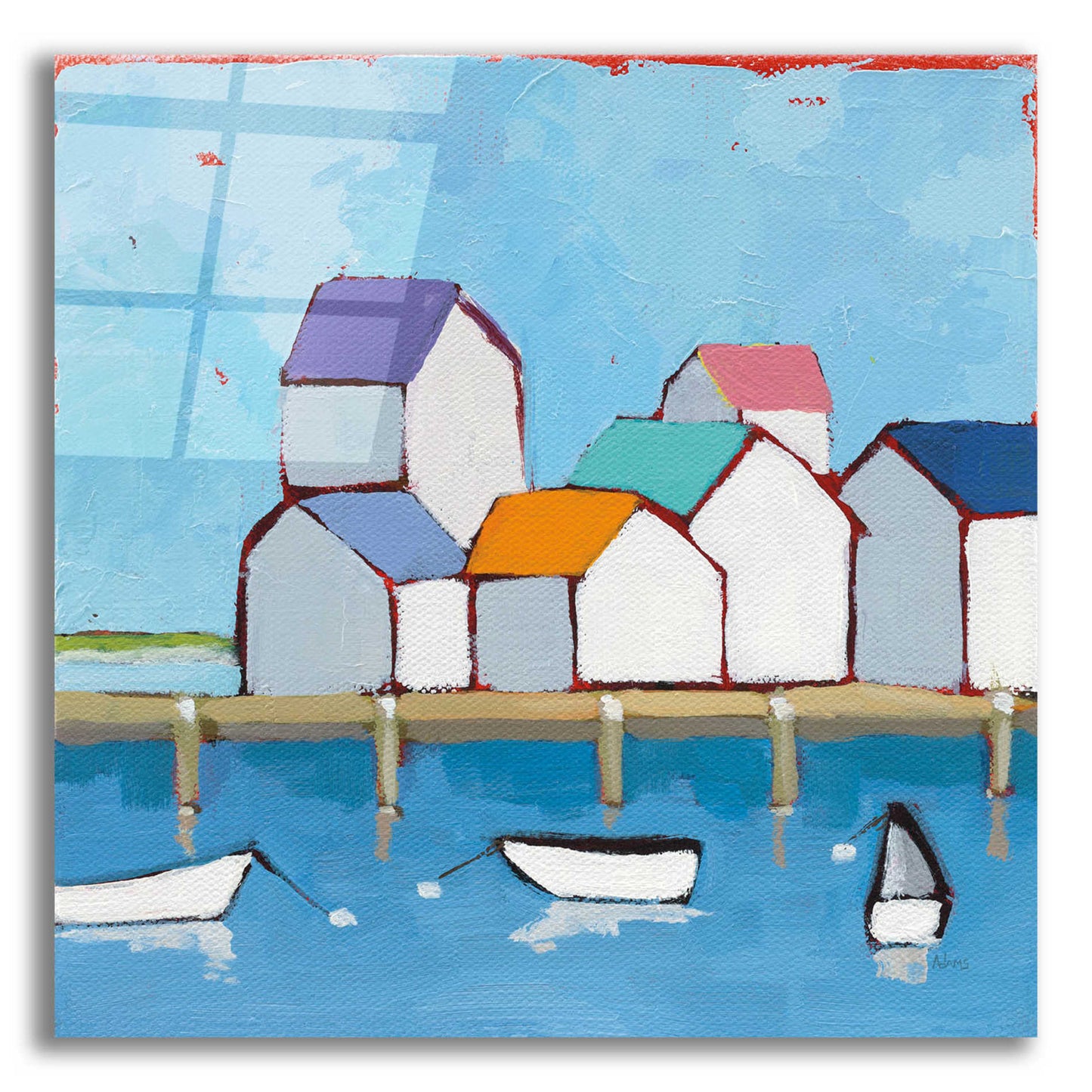 Epic Art 'The Wharf' by Phyllis Adams, Acrylic Glass Wall Art,12x12