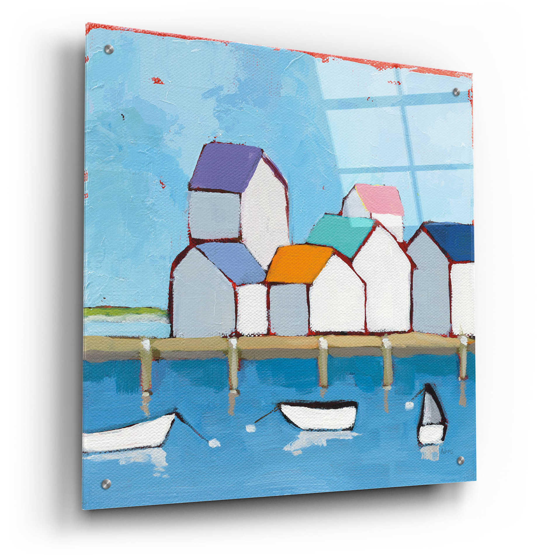 Epic Art 'The Wharf' by Phyllis Adams, Acrylic Glass Wall Art,24x24