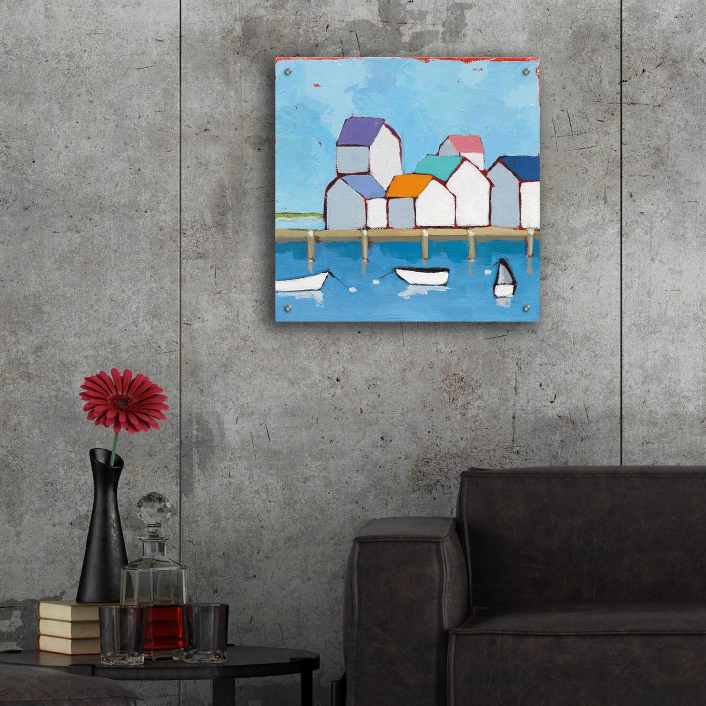 Epic Art 'The Wharf' by Phyllis Adams, Acrylic Glass Wall Art,24x24