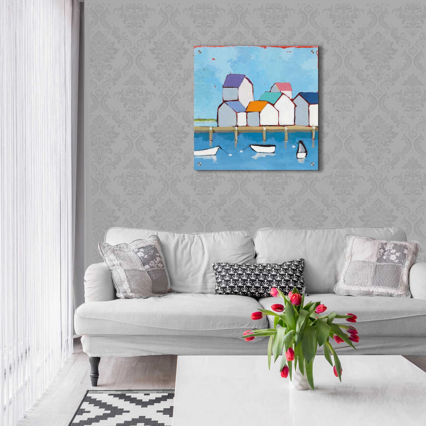 Epic Art 'The Wharf' by Phyllis Adams, Acrylic Glass Wall Art,24x24