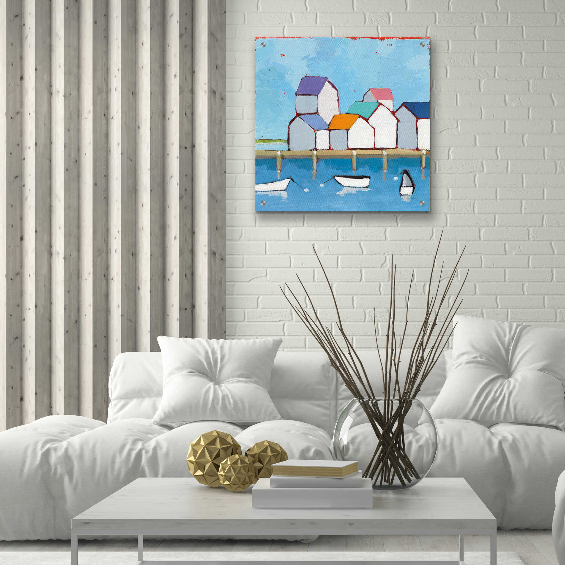 Epic Art 'The Wharf' by Phyllis Adams, Acrylic Glass Wall Art,24x24