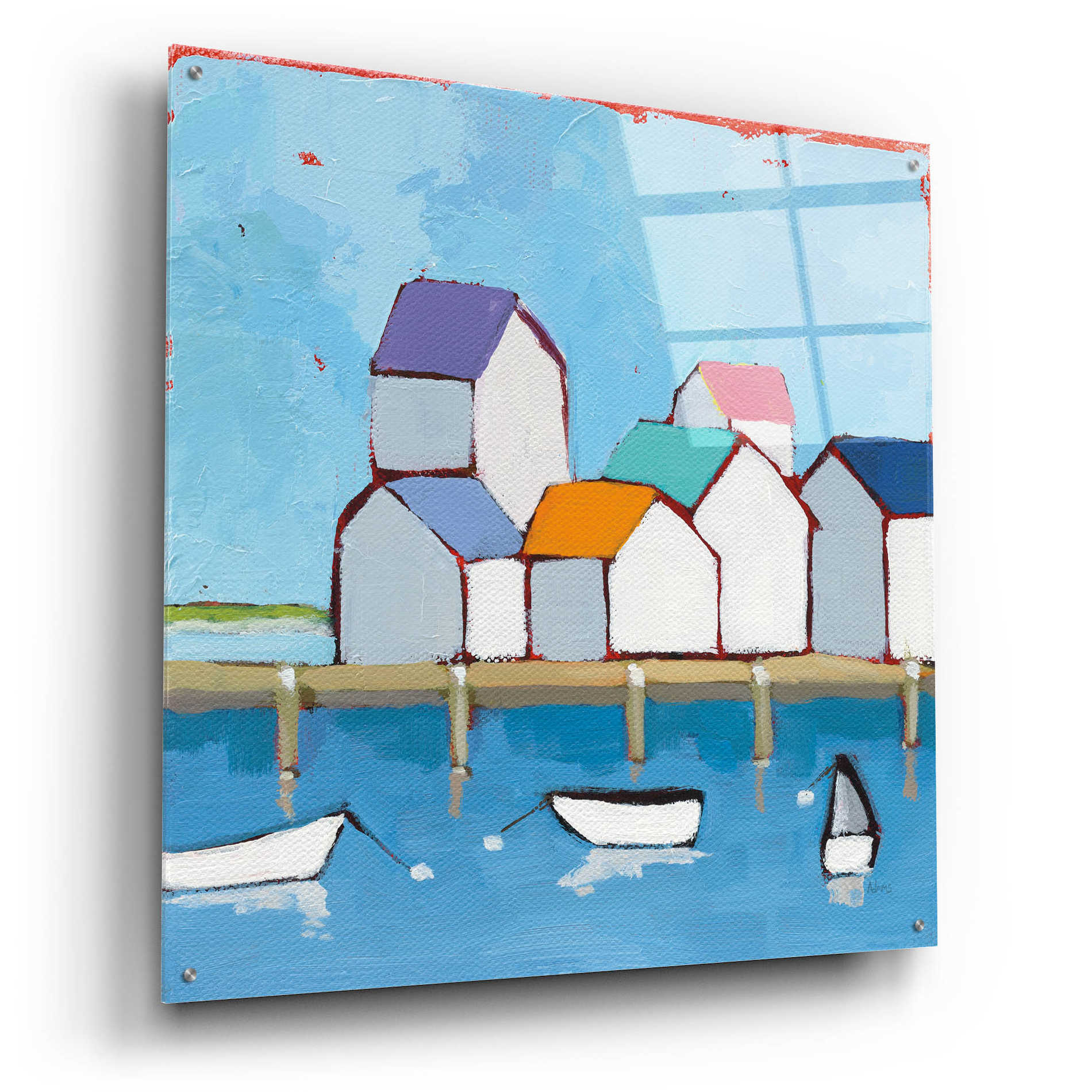 Epic Art 'The Wharf' by Phyllis Adams, Acrylic Glass Wall Art,36x36