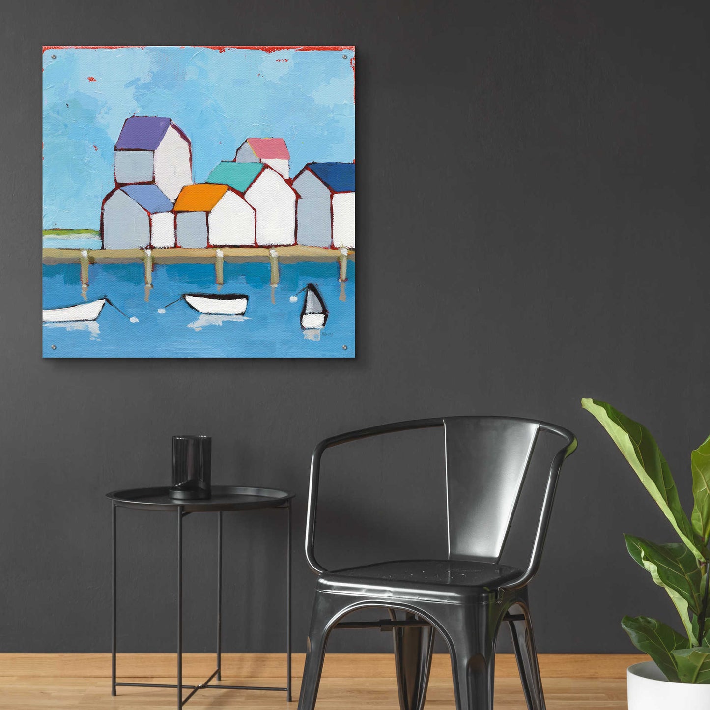 Epic Art 'The Wharf' by Phyllis Adams, Acrylic Glass Wall Art,36x36