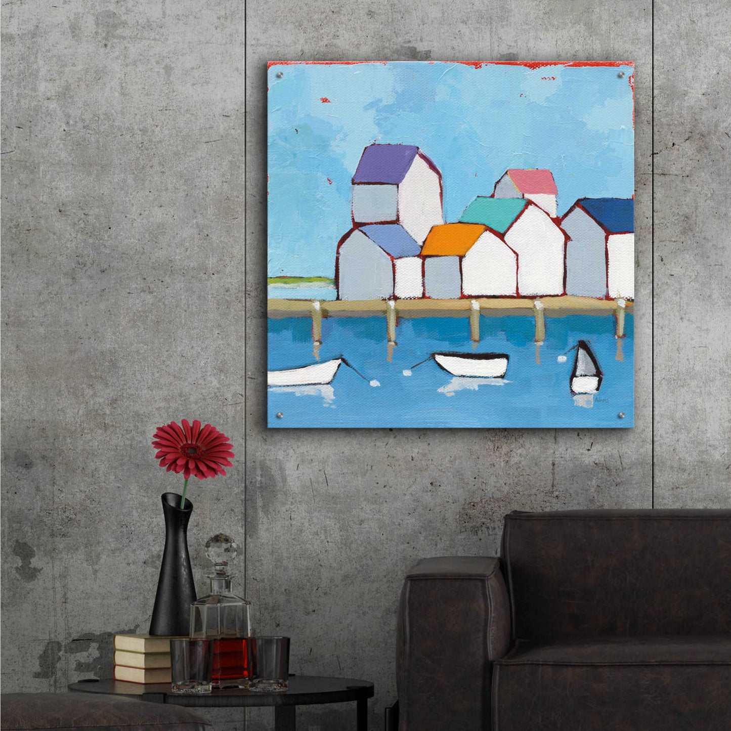 Epic Art 'The Wharf' by Phyllis Adams, Acrylic Glass Wall Art,36x36