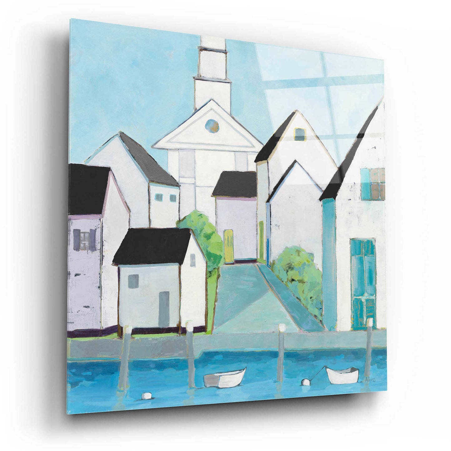 Epic Art 'Harbor Town III No Sign Light' by Phyllis Adams, Acrylic Glass Wall Art,12x12