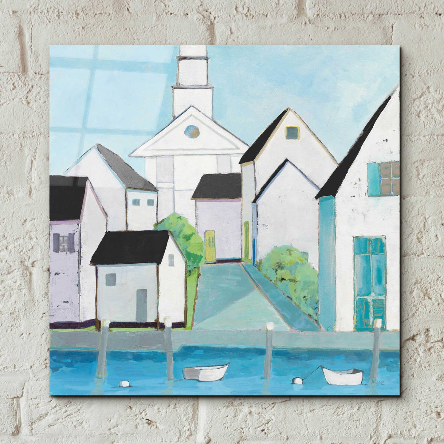 Epic Art 'Harbor Town III No Sign Light' by Phyllis Adams, Acrylic Glass Wall Art,12x12