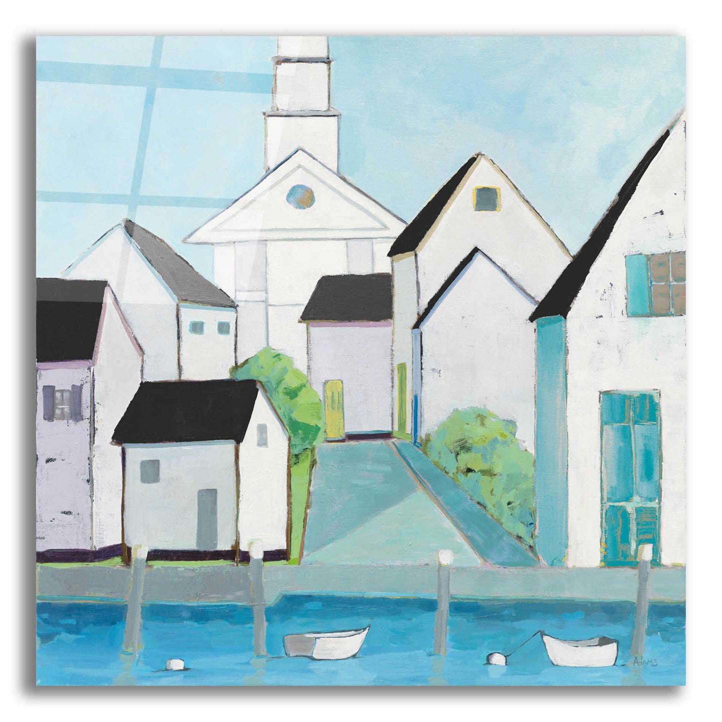 Epic Art 'Harbor Town III No Sign Light' by Phyllis Adams, Acrylic Glass Wall Art,12x12