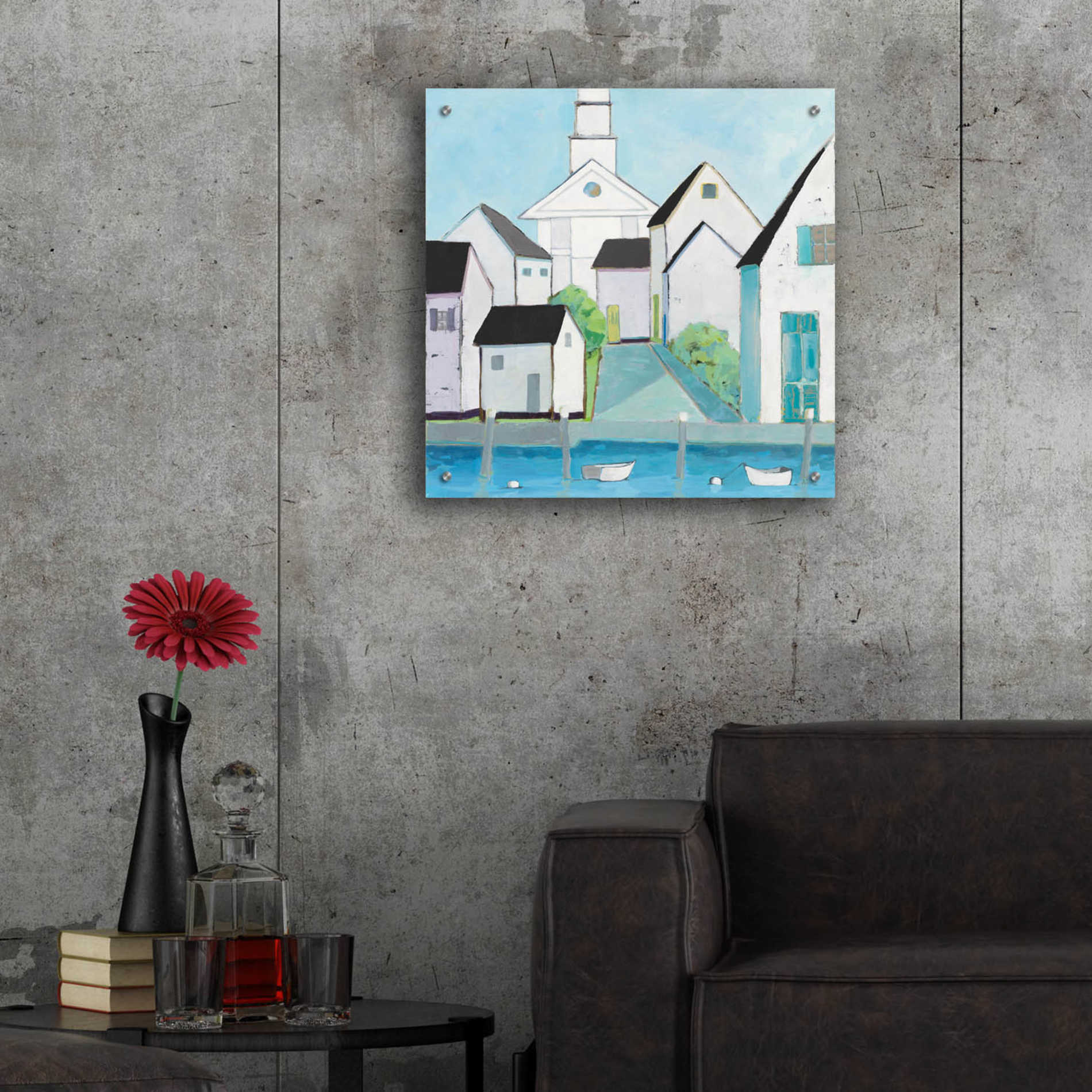 Epic Art 'Harbor Town III No Sign Light' by Phyllis Adams, Acrylic Glass Wall Art,24x24